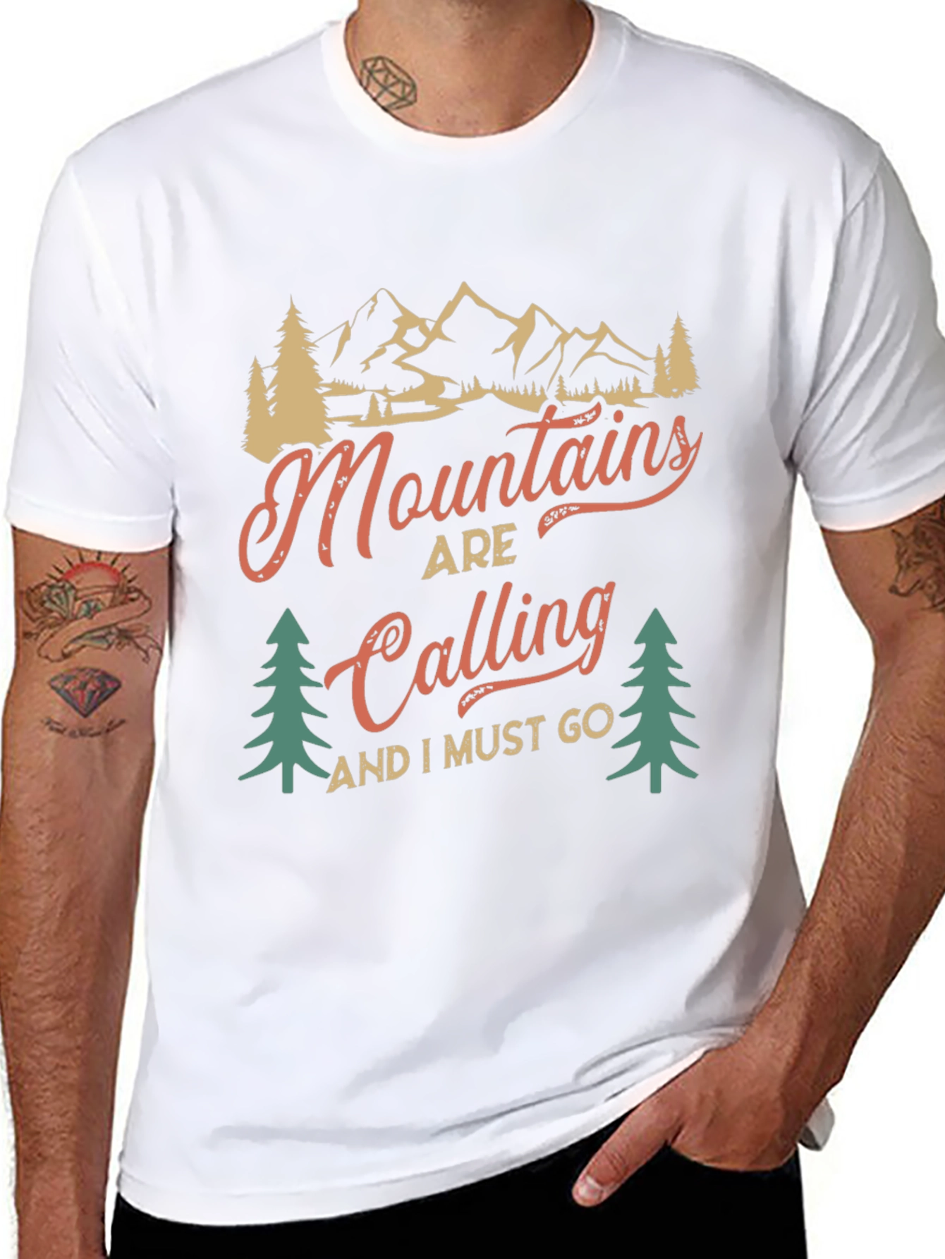 Black Mountains Are Calling Black Graphic Tee view 8
