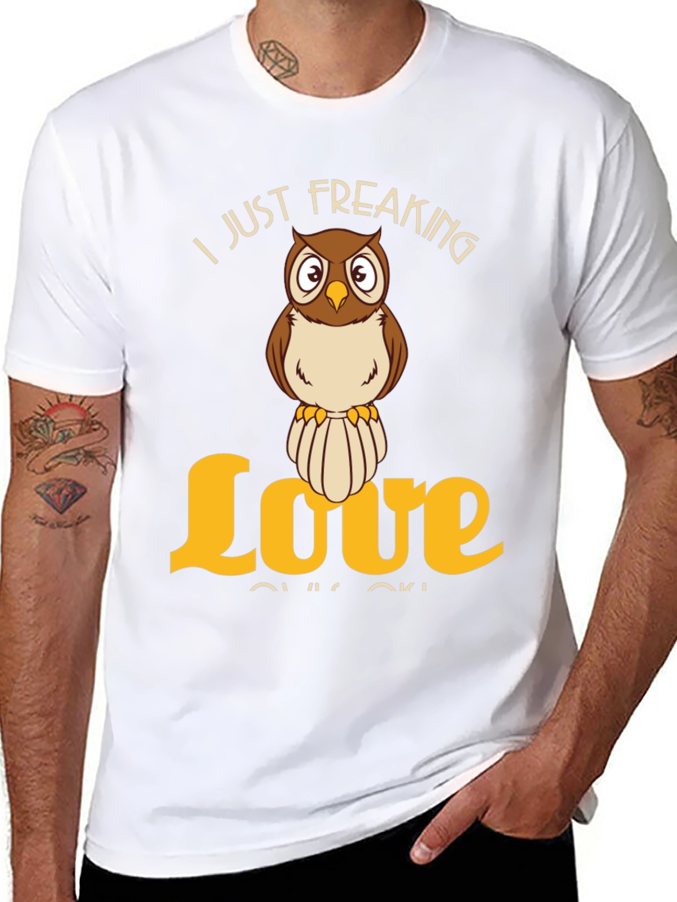 Black I Just Freaking Love Owls T-Shirt - Novelty Animal Tee view 8