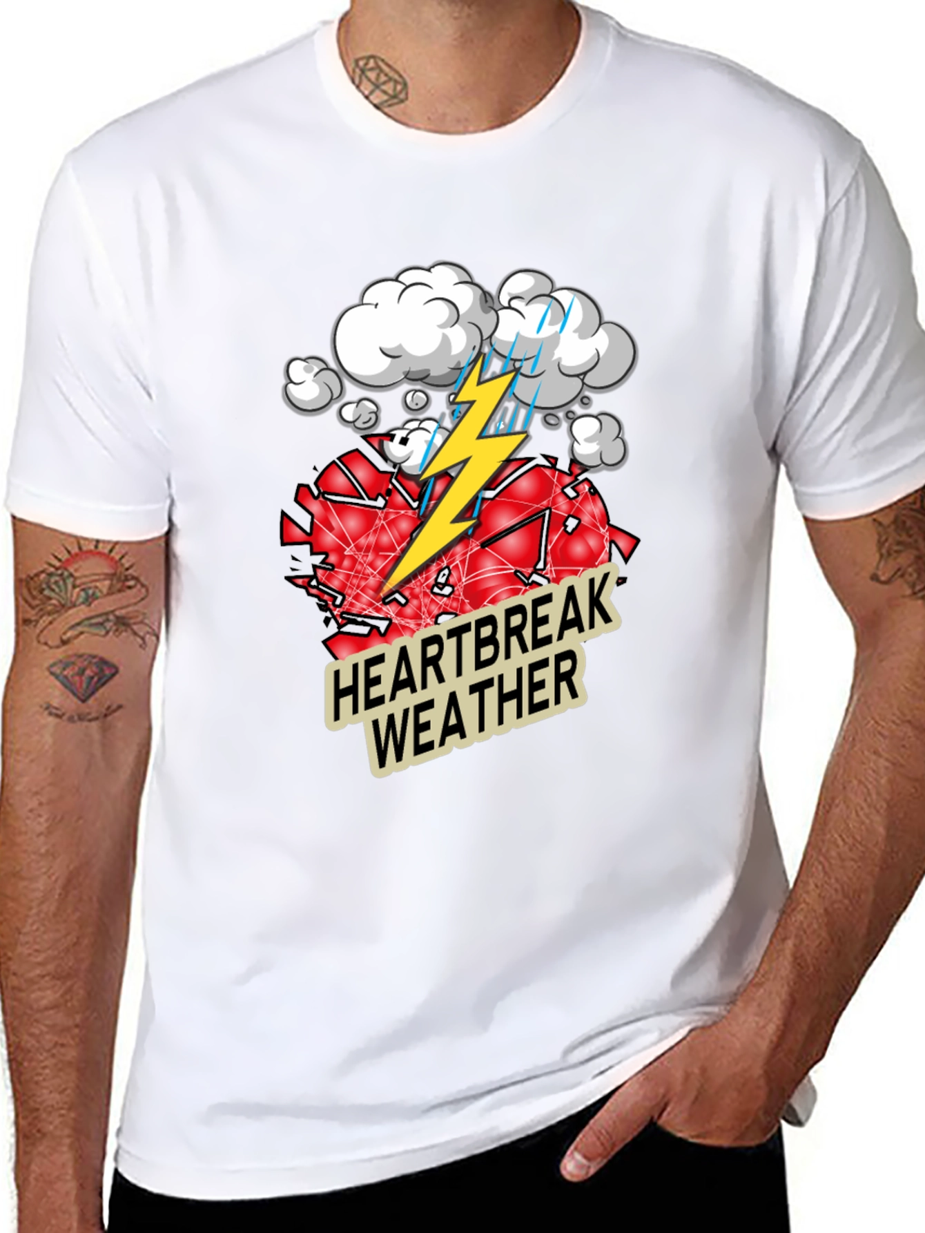 Black Heartbreak Weather Graphic Tee view 8