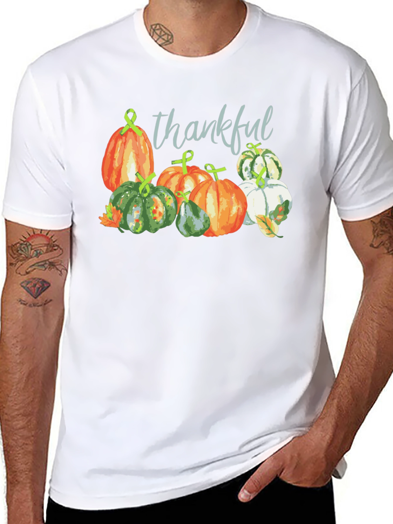 Black Thankful Pumpkin Patch Black T-Shirt Fall Season Tee view 8