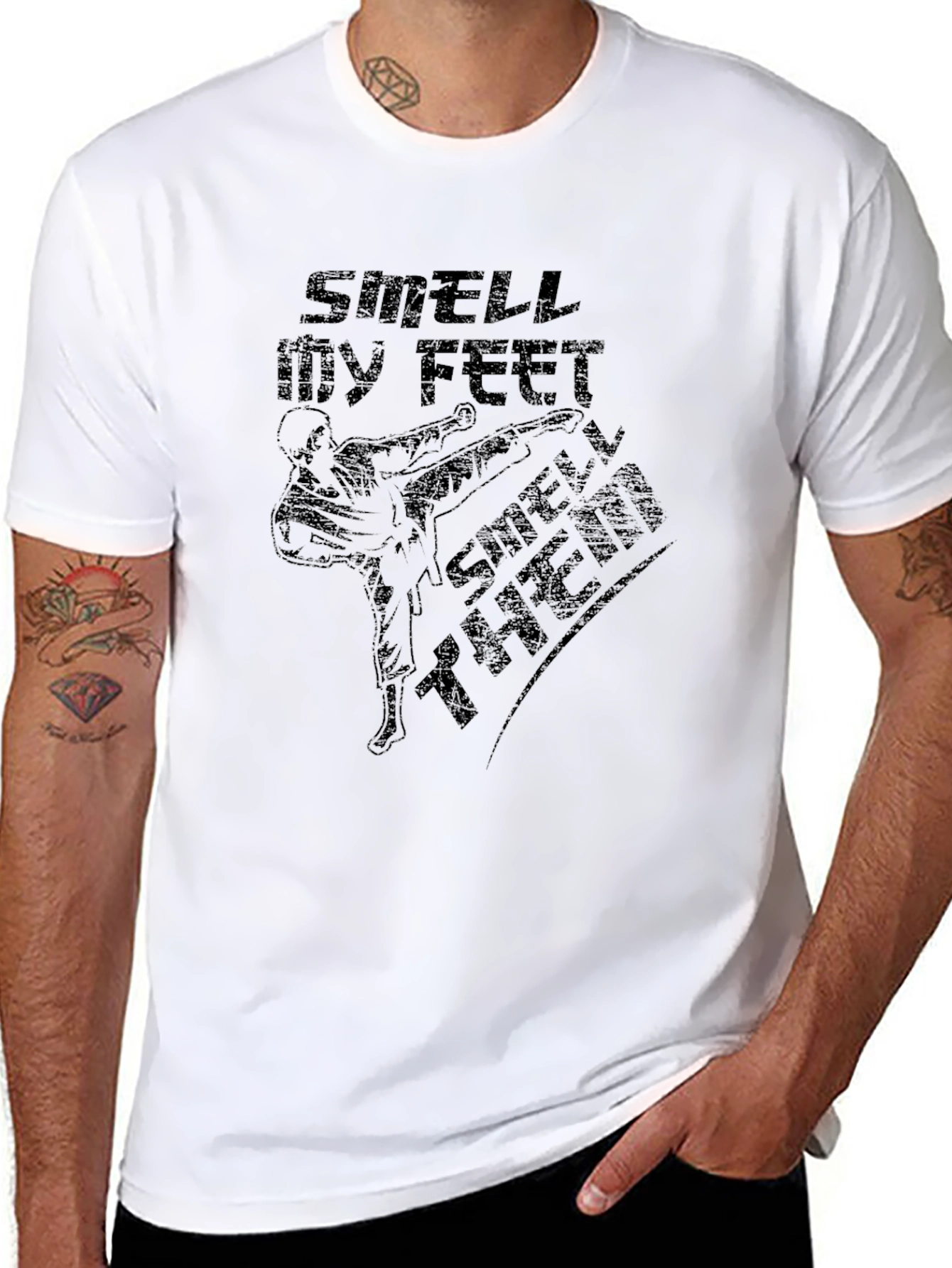 Black Smell My Feet Then T-Shirt - Funny Graphic Tee view 8