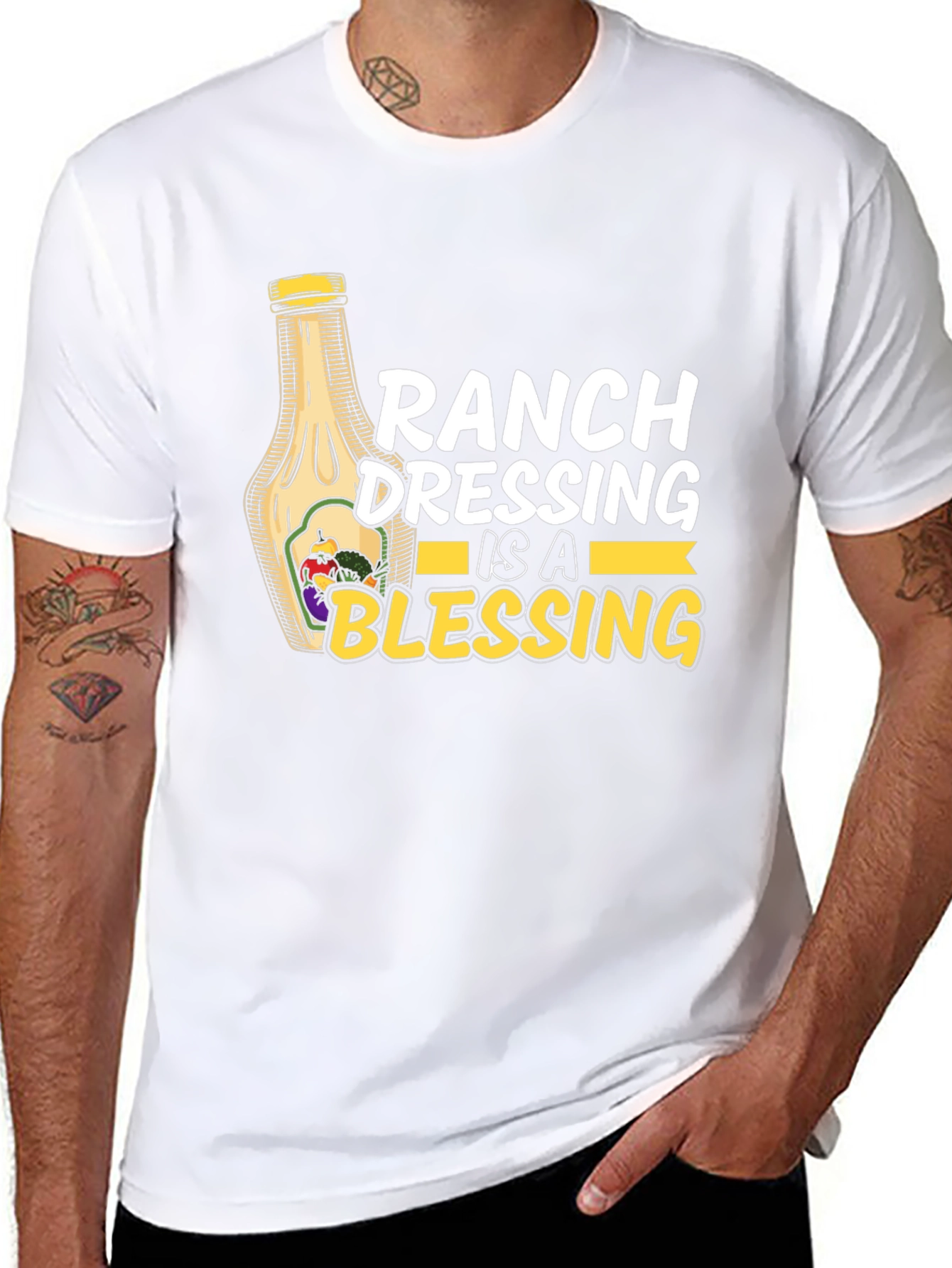 Black Ranch Dressing is a Blessing Black T-Shirt view 8