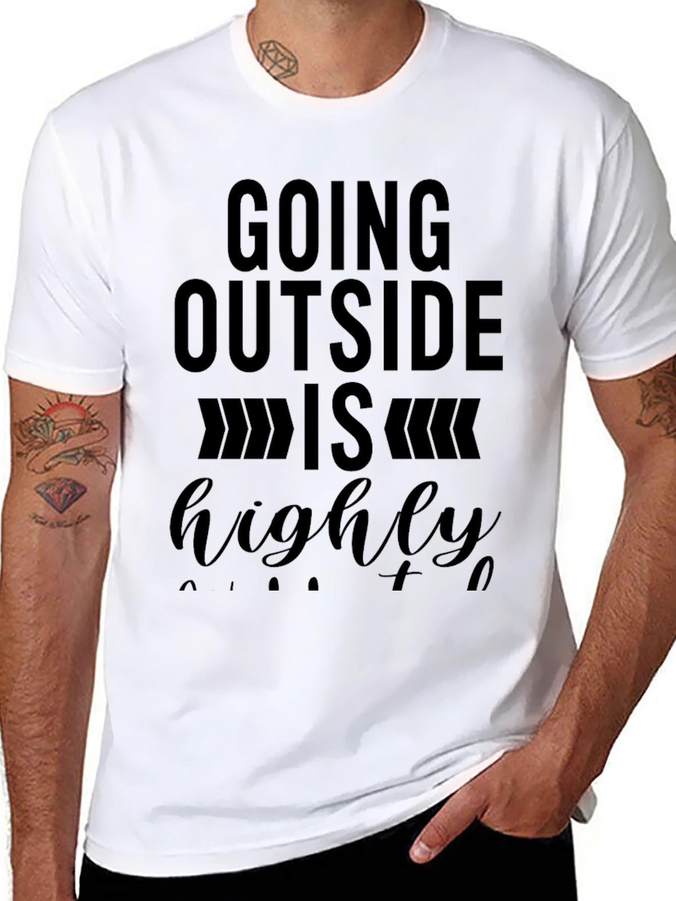 Funny Introvert Graphic Tee - Highly Suggested to Avoid People - 8