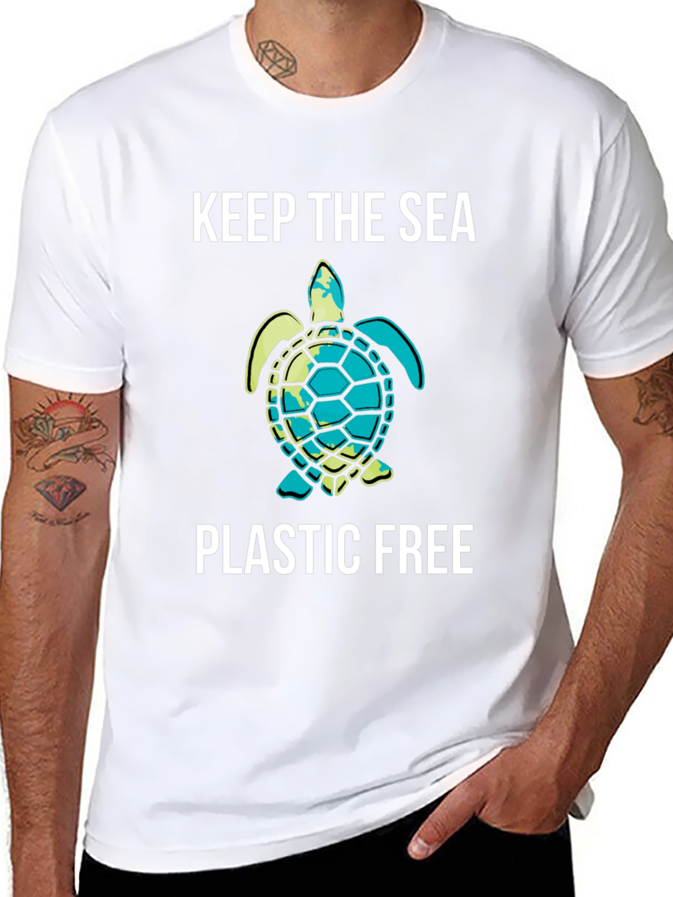Black Keep The Sea Plastic Free Tee view 8