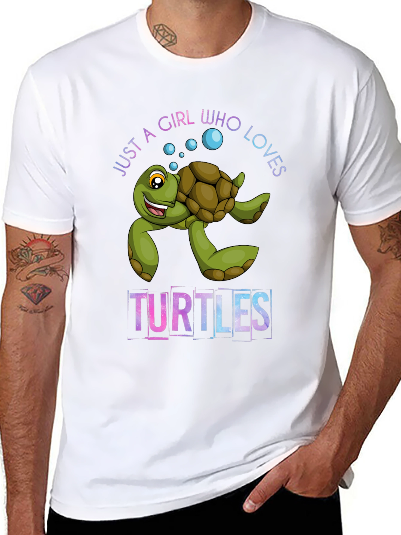 Black Girl Who Loves Turtles Graphic T-Shirt view 8