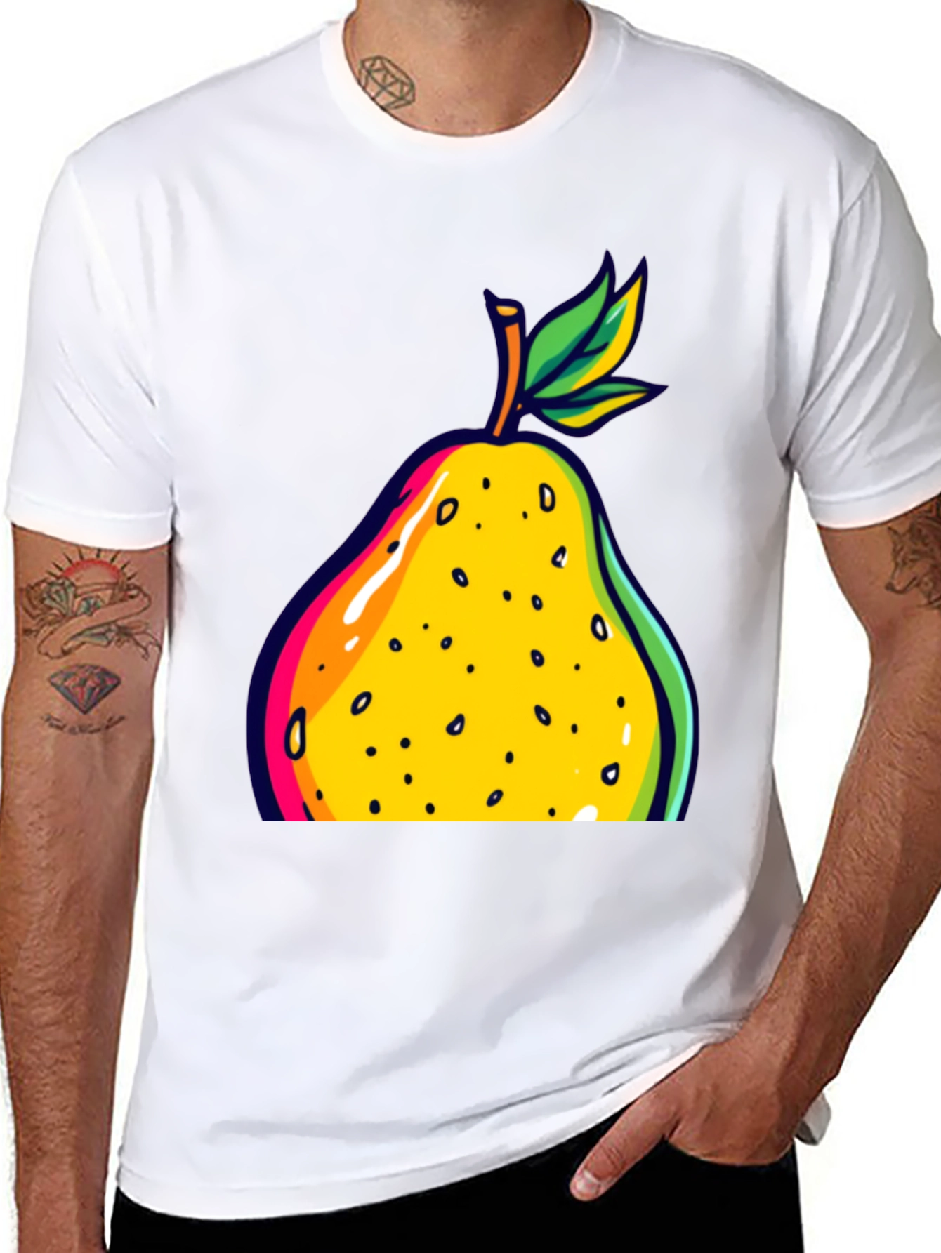 Black Pear Graphic Black T-Shirt view 8