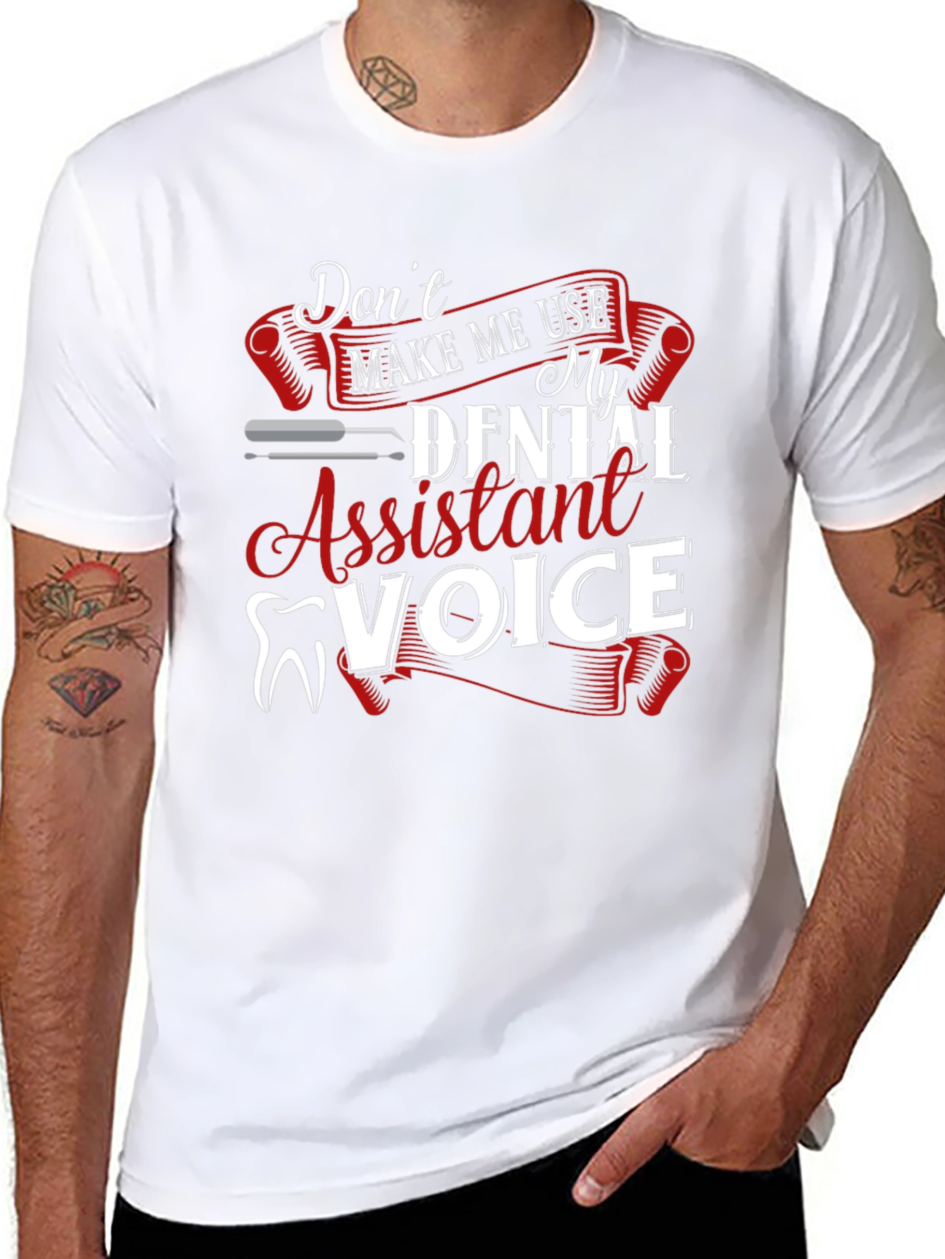 Black Dental Assistant Voice Graphic Tee view 8