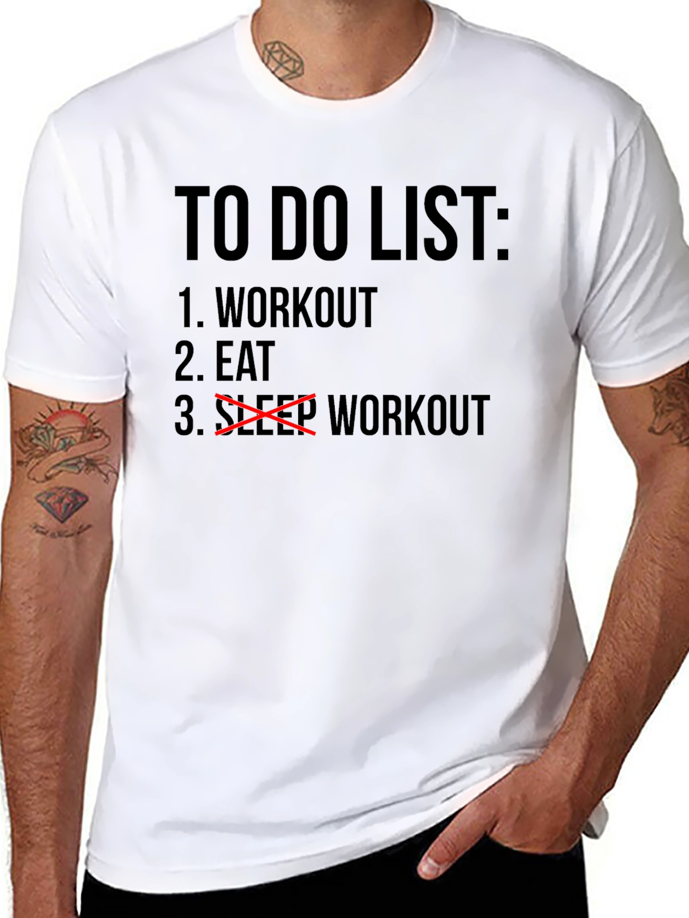 Black Workout Humor T-Shirt - To Do List Gym Tee view 8