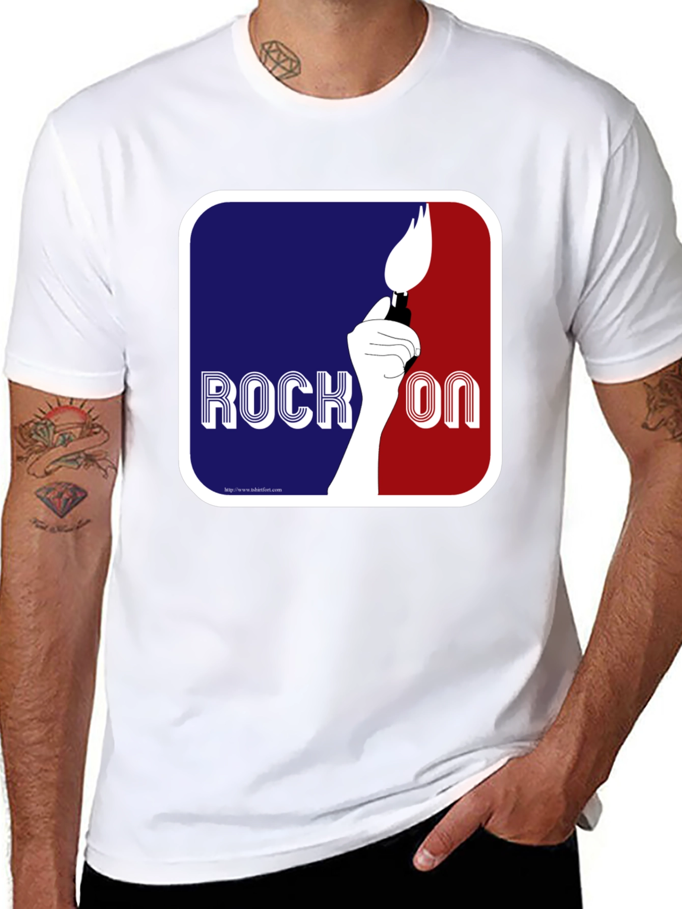 Black Rock On Graphic T-Shirt - Retro Design view 8