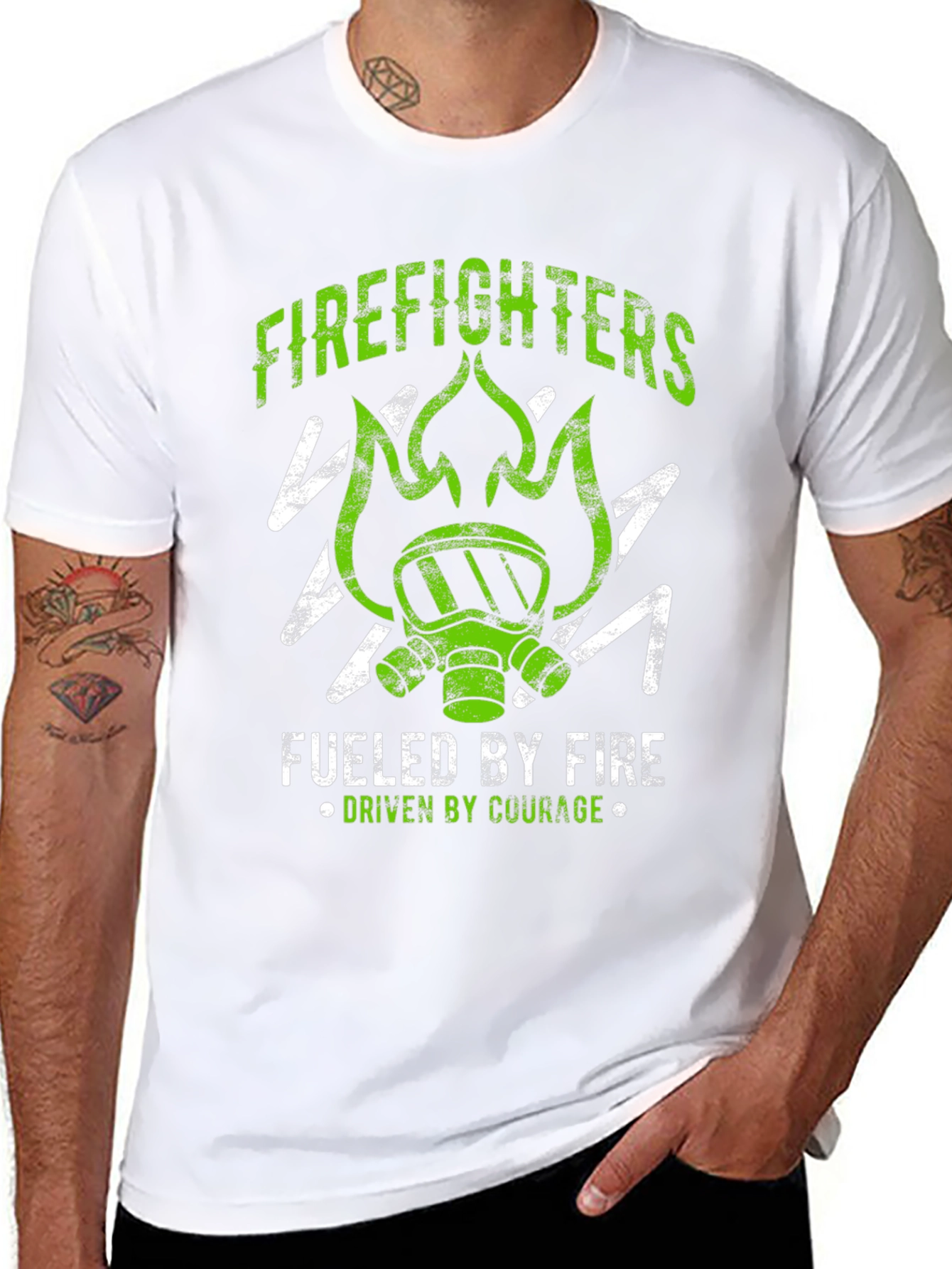 Black Firefighter Graphic Tee - Fueled By Fire Courage view 8