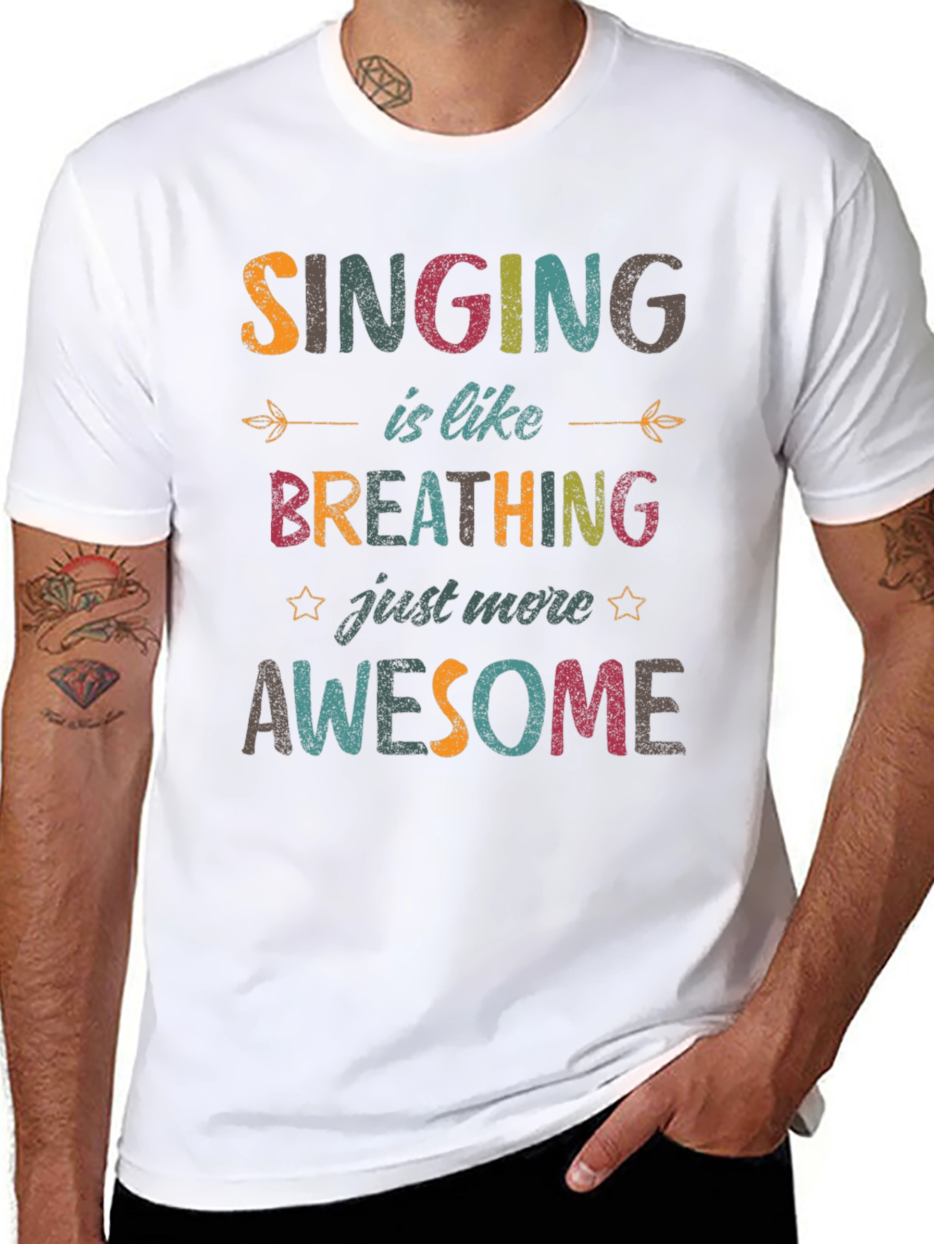 Black Singing is Like Breathing T-Shirt view 8
