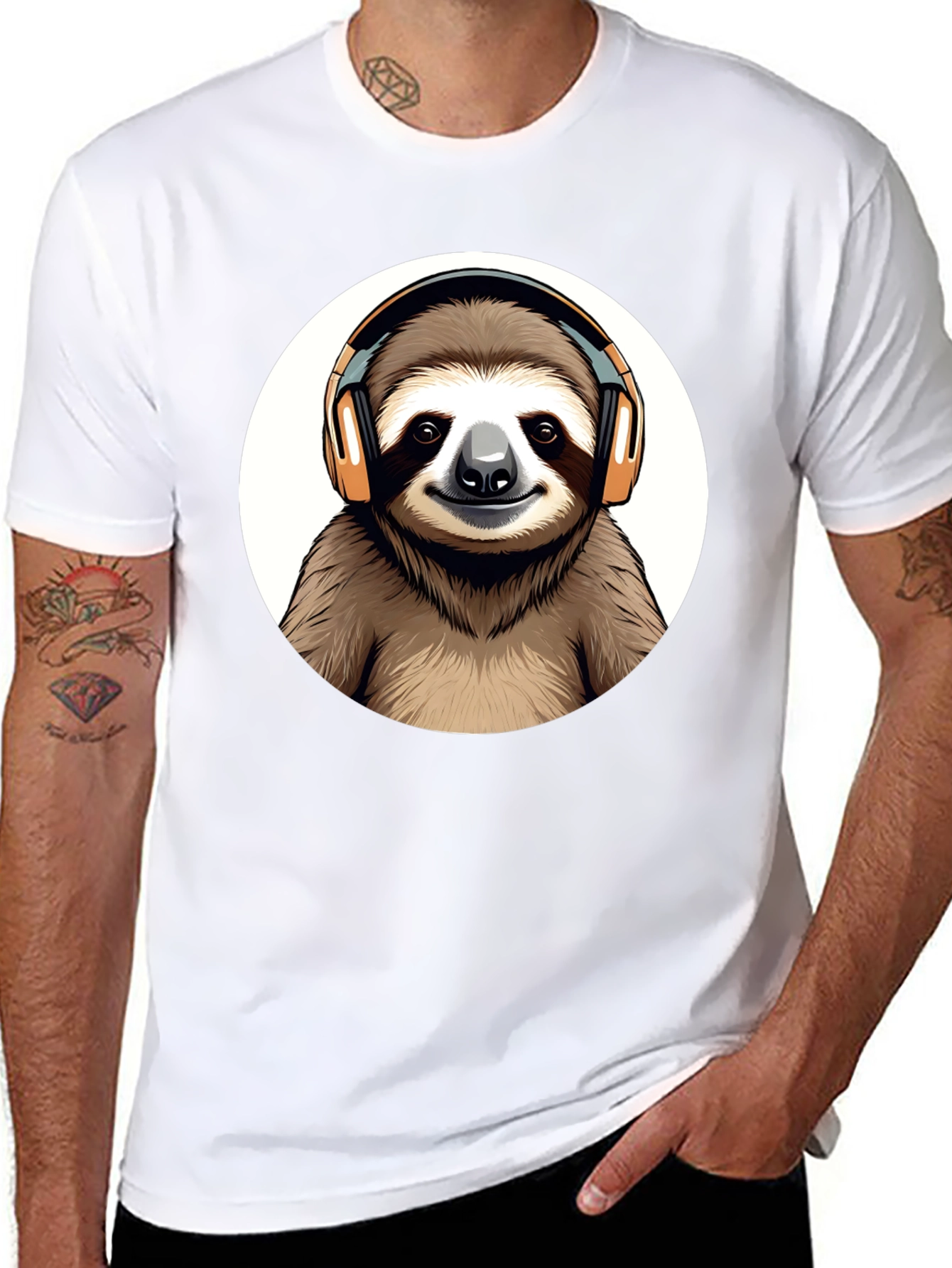 Black Sloth DJ Graphic Tee view 8