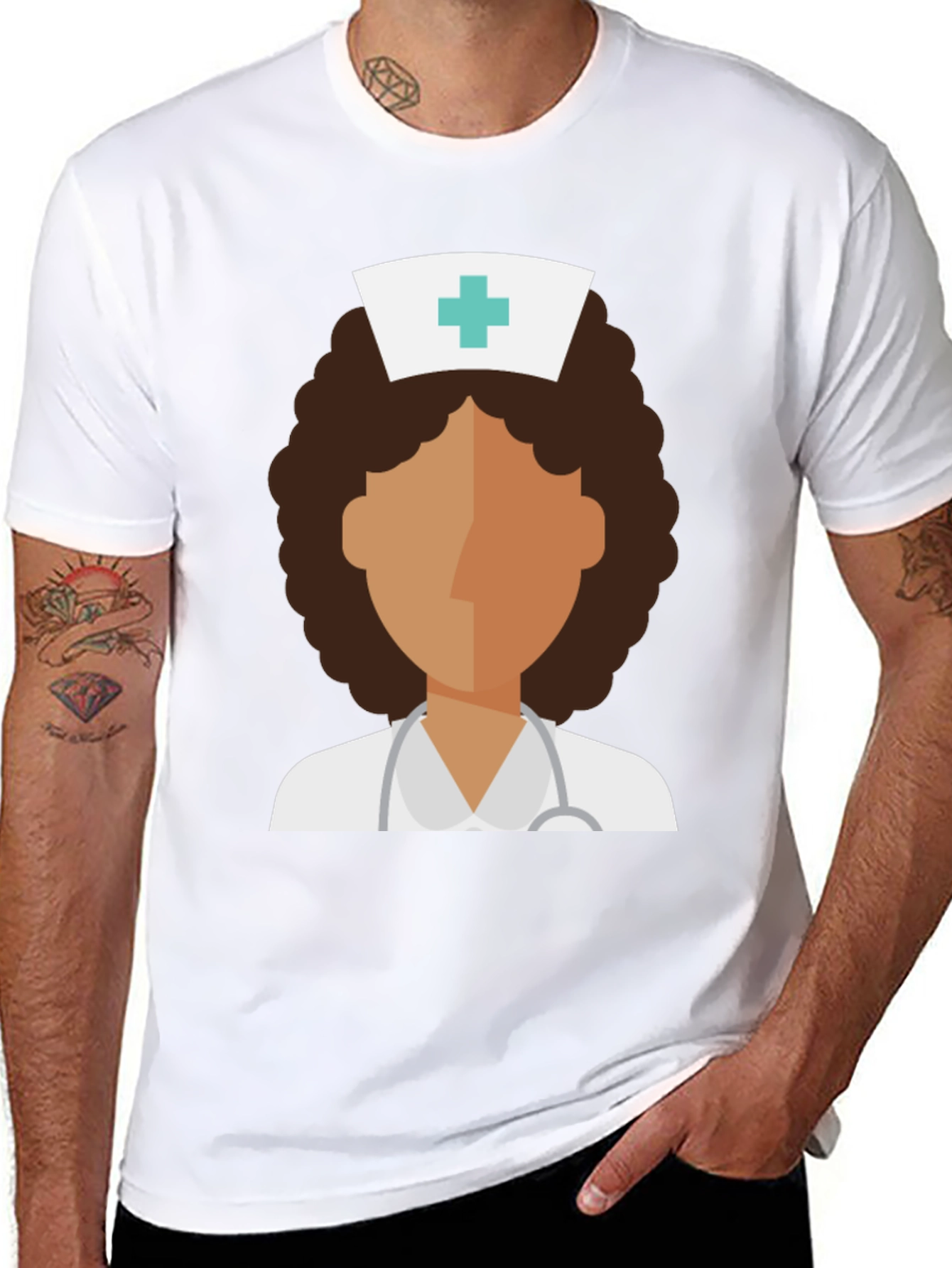 Black Nurse Graphic Tee - Unisex Medical T-Shirt view 8