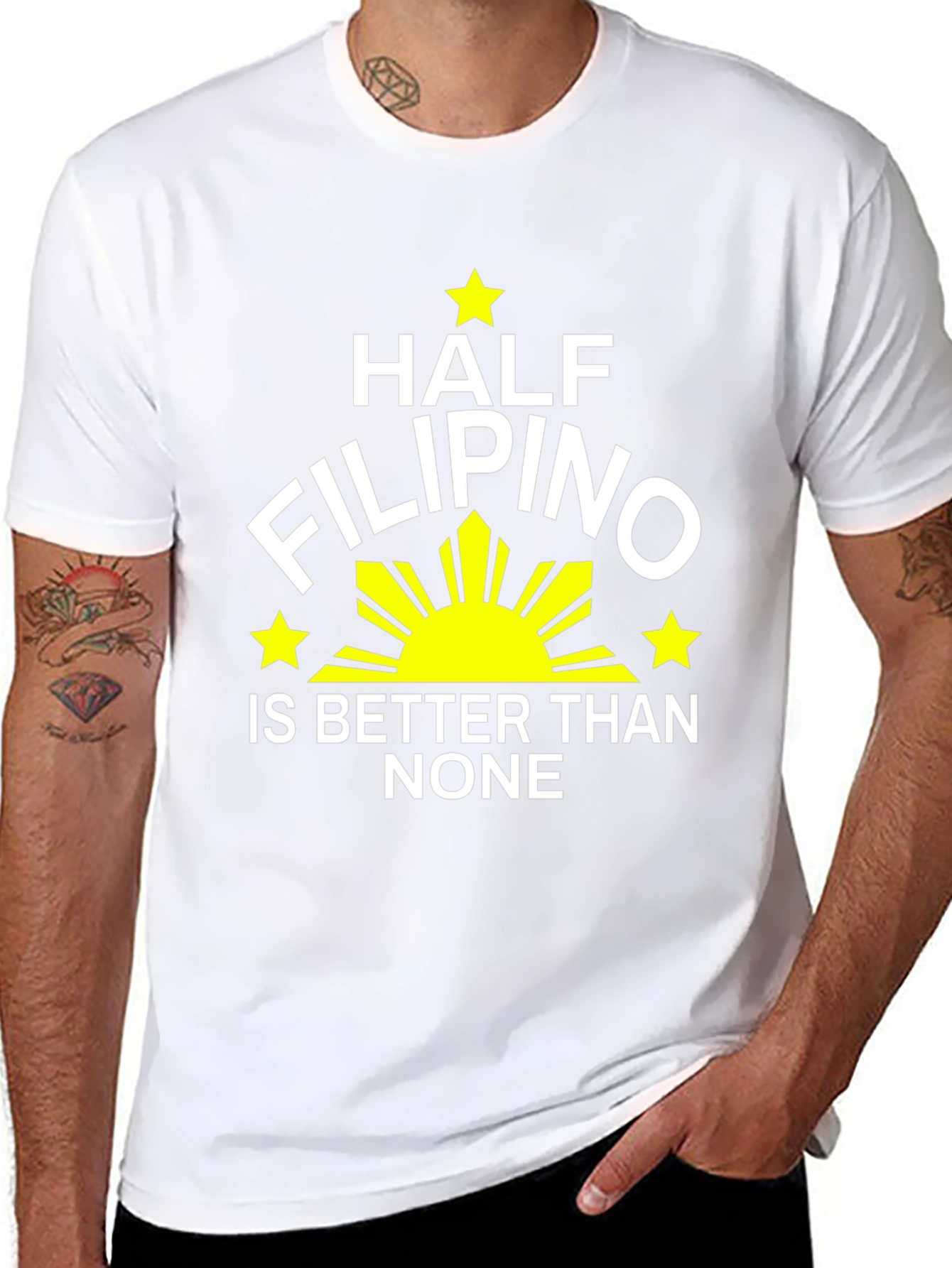 Black Half Filipino Better Than None Black Tee view 8