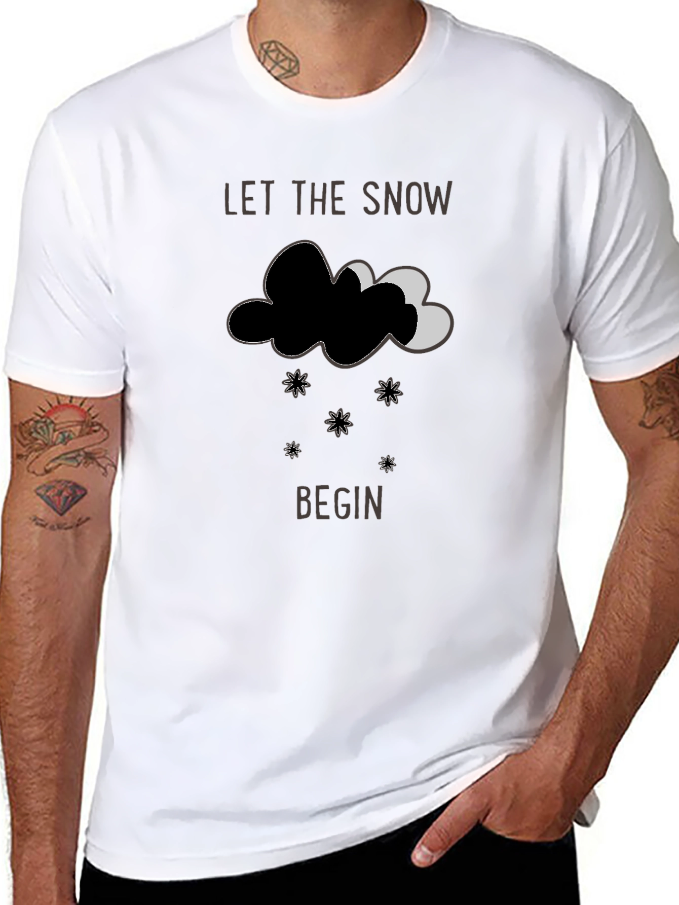 Black Let it Snow Graphic Tee view 8