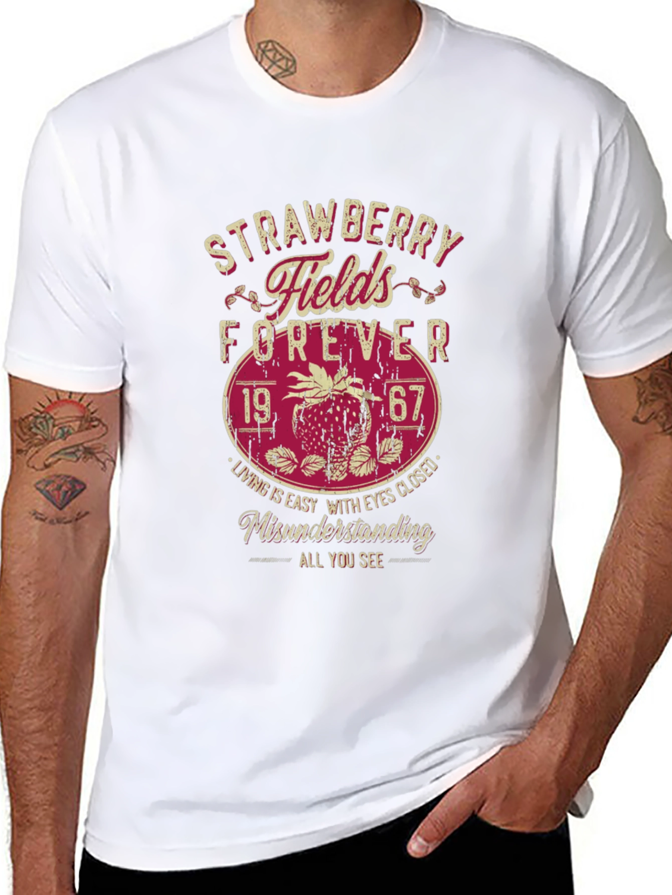 Black Strawberry Fields Forever Graphic Tee view 8