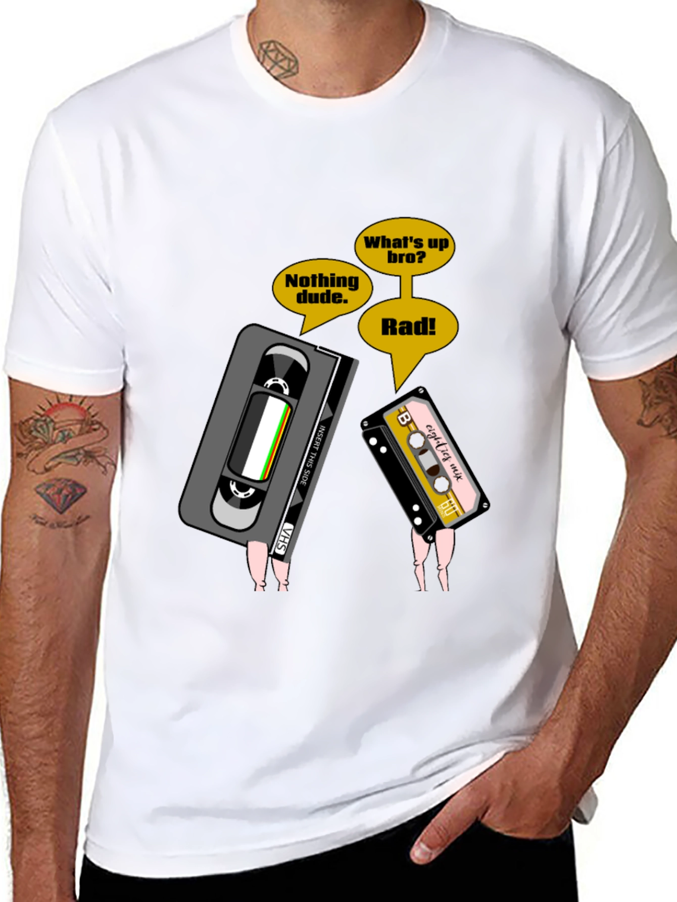 Black Retro Cassette Tape T-Shirt view 8
