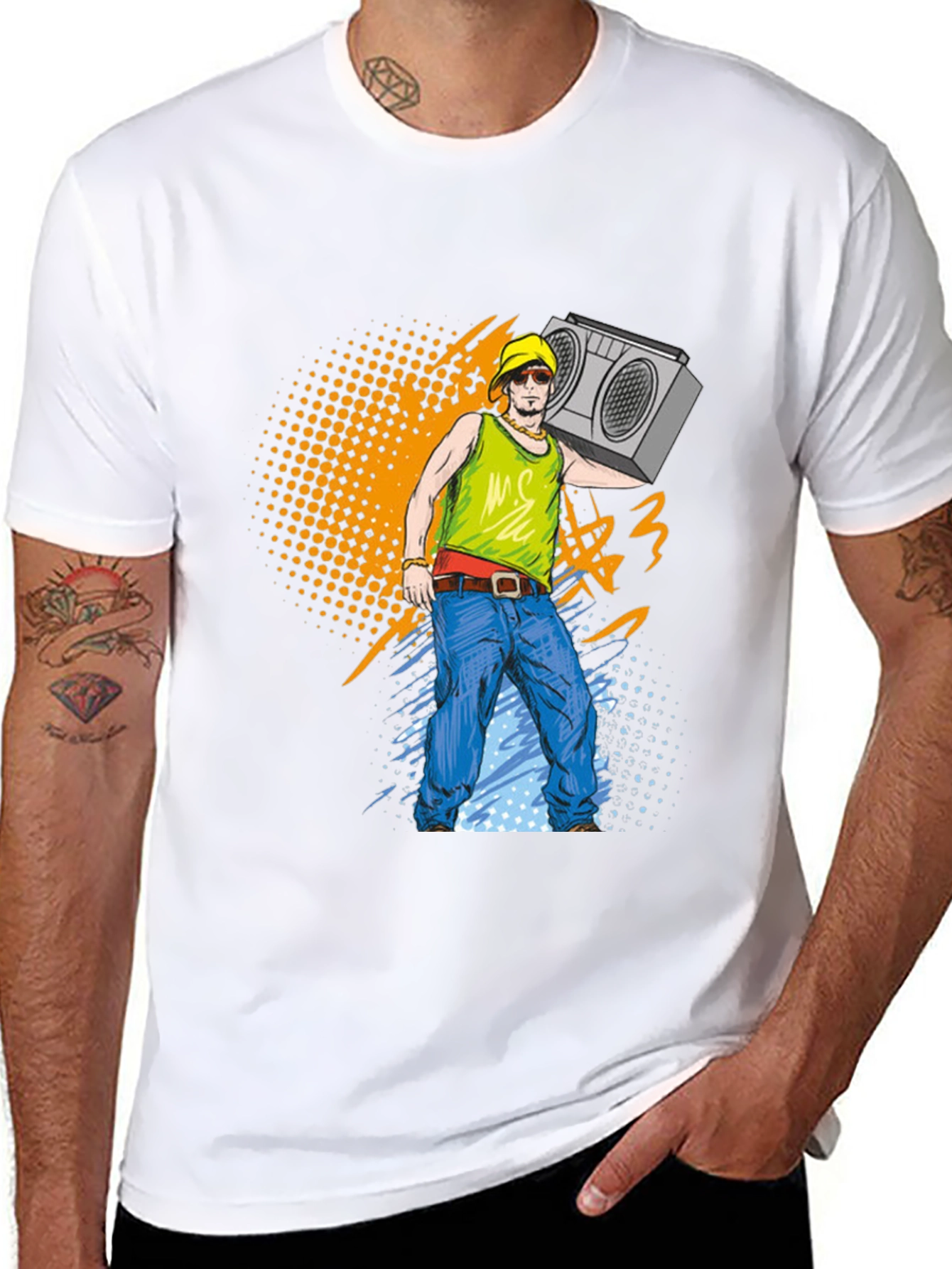 Black Retro Boombox Graphic T-Shirt - Vintage Music Tee view 8