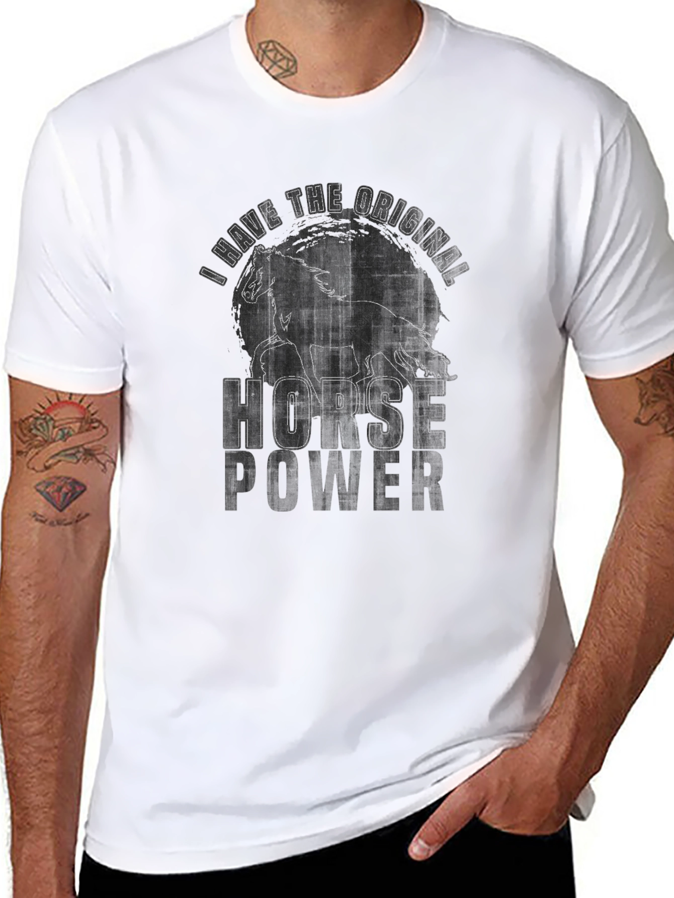 Black Original Horse Power Graphic Tee - Black view 8