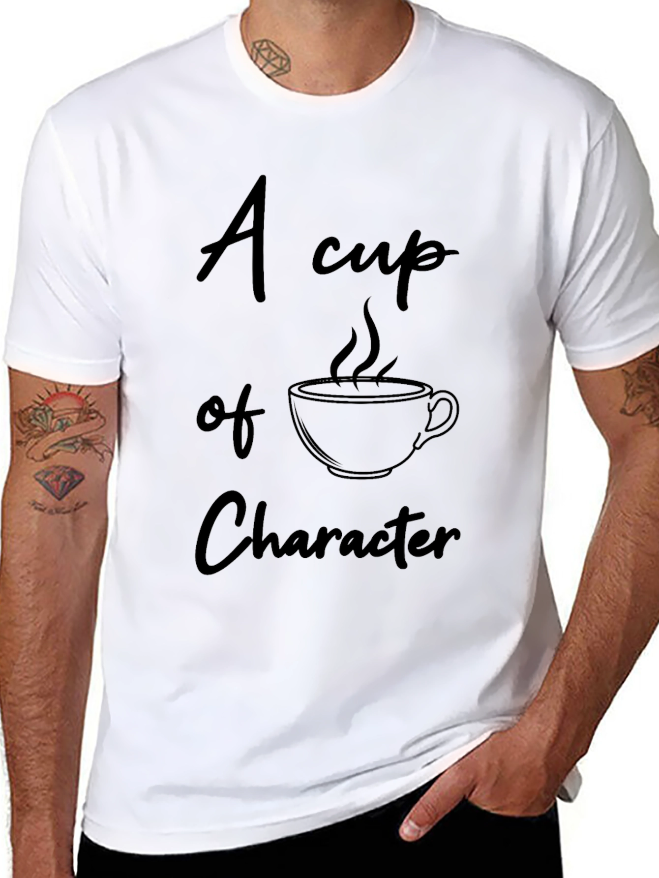 Black Character Coffee Cup Black T-Shirt view 8