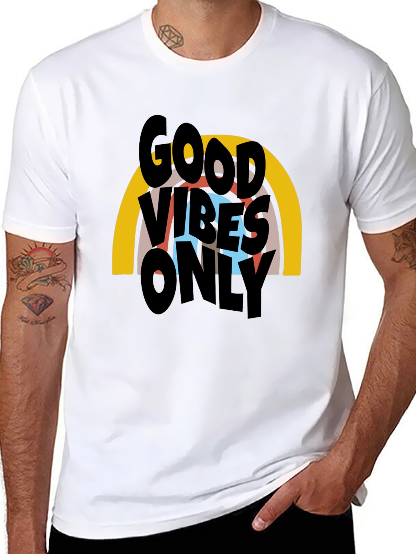 Black Good Vibes Only Graphic T-Shirt - Black view 8