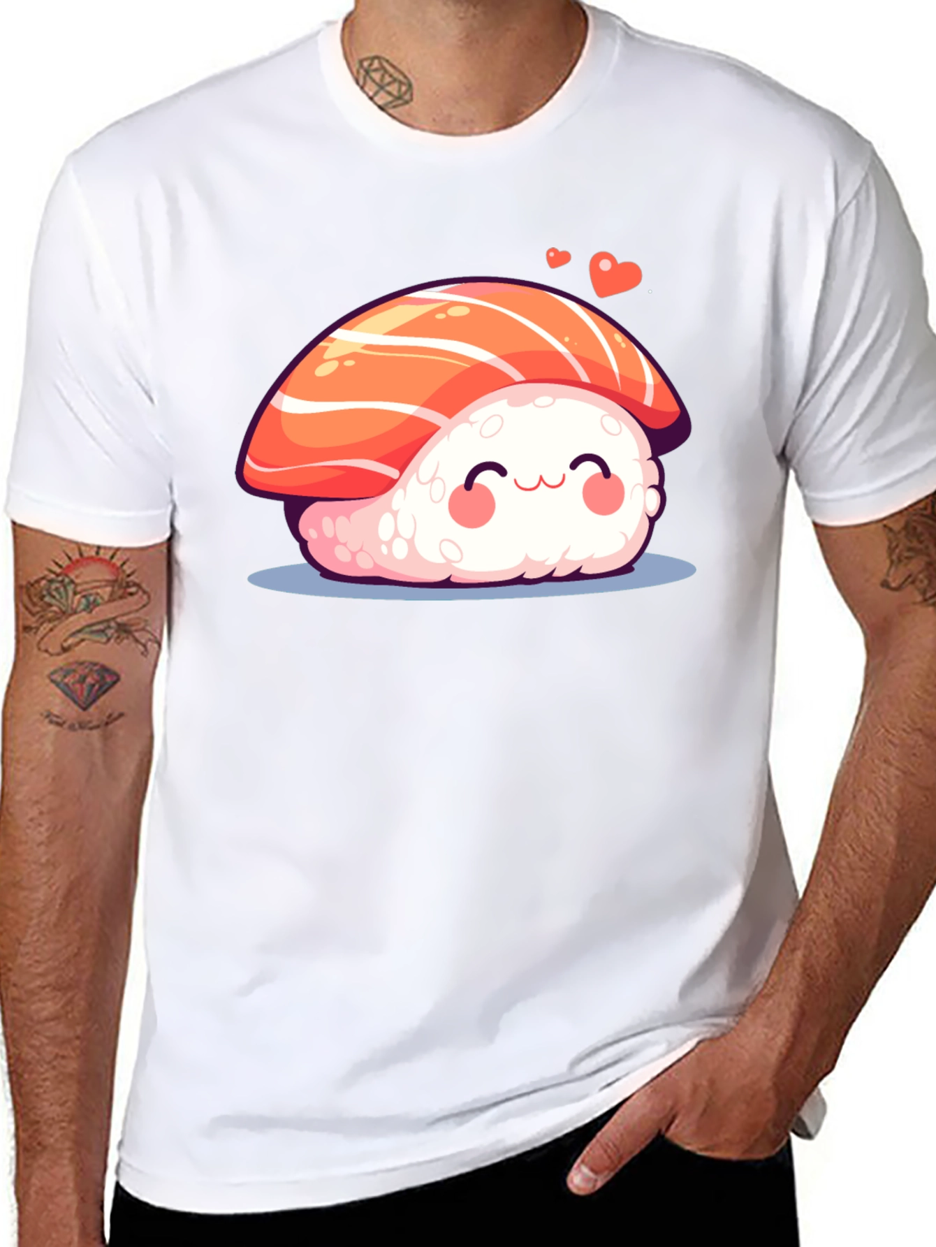 Black Cute Sushi Graphic Tee view 8