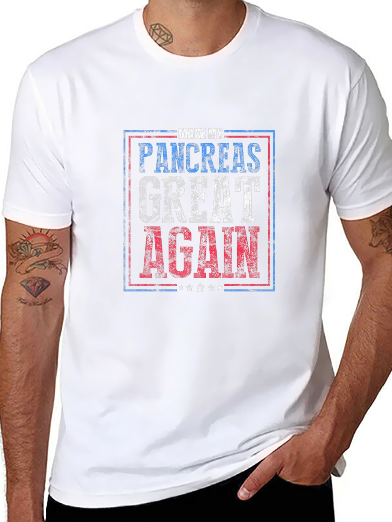Black Make My Pancreas Great Again T-Shirt view 8