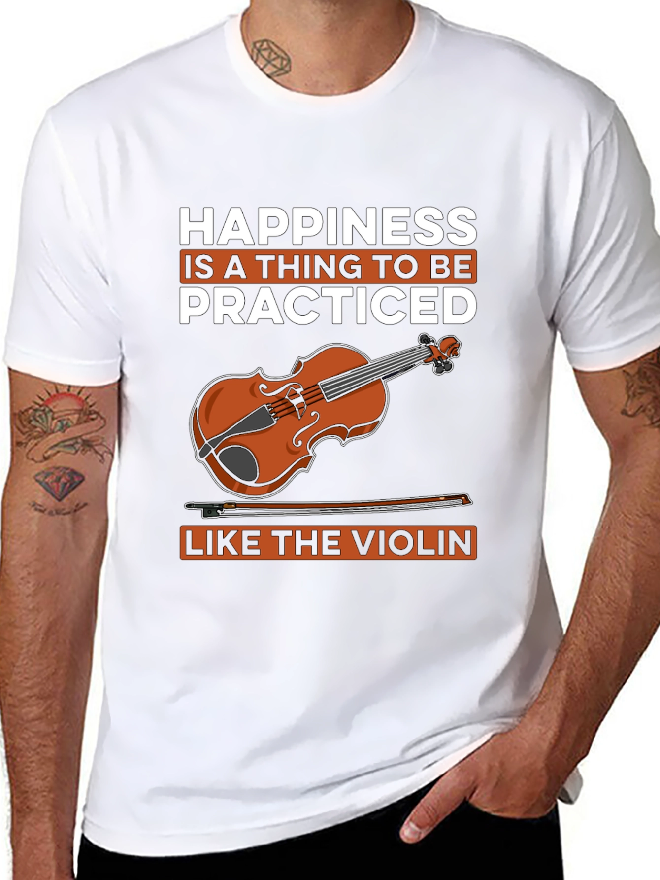 Black Happiness is Practiced Violin T-Shirt view 8