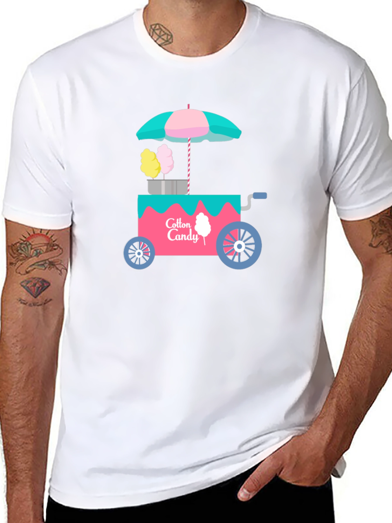 Black Cotton Candy Cart Graphic T-Shirt view 8