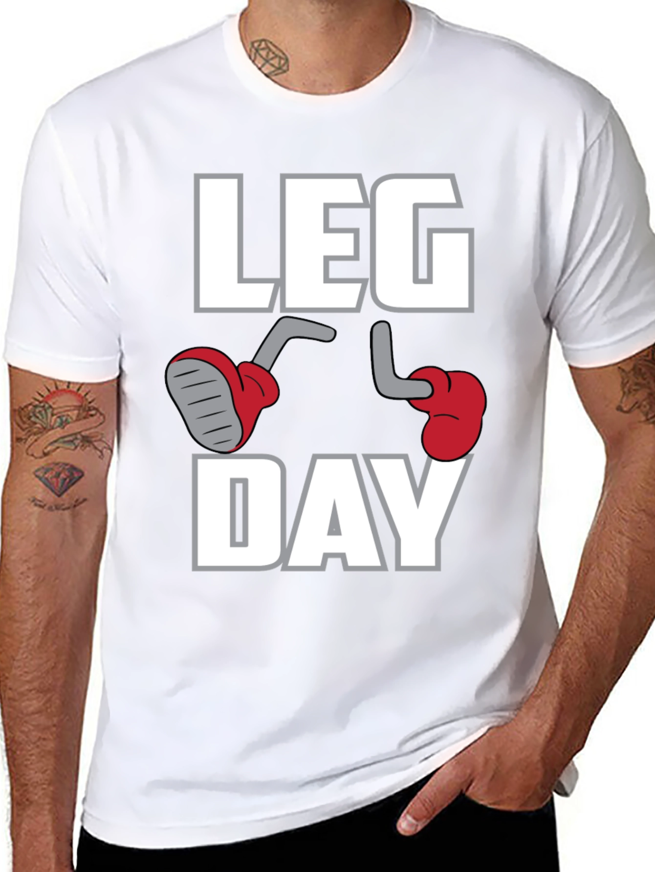 Black Leg Day Graphic T-Shirt - Gym & Workout Apparel view 8
