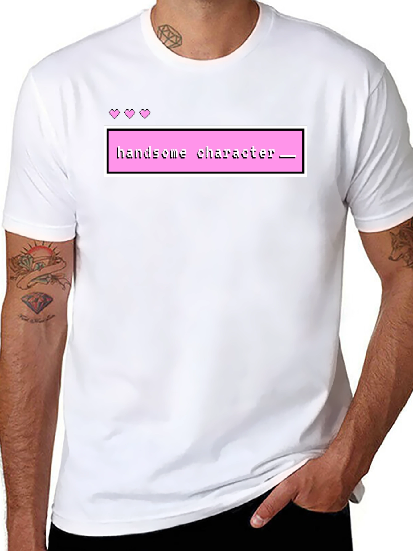 Black Handsome Character Black Graphic Tee - Gamer Style view 8