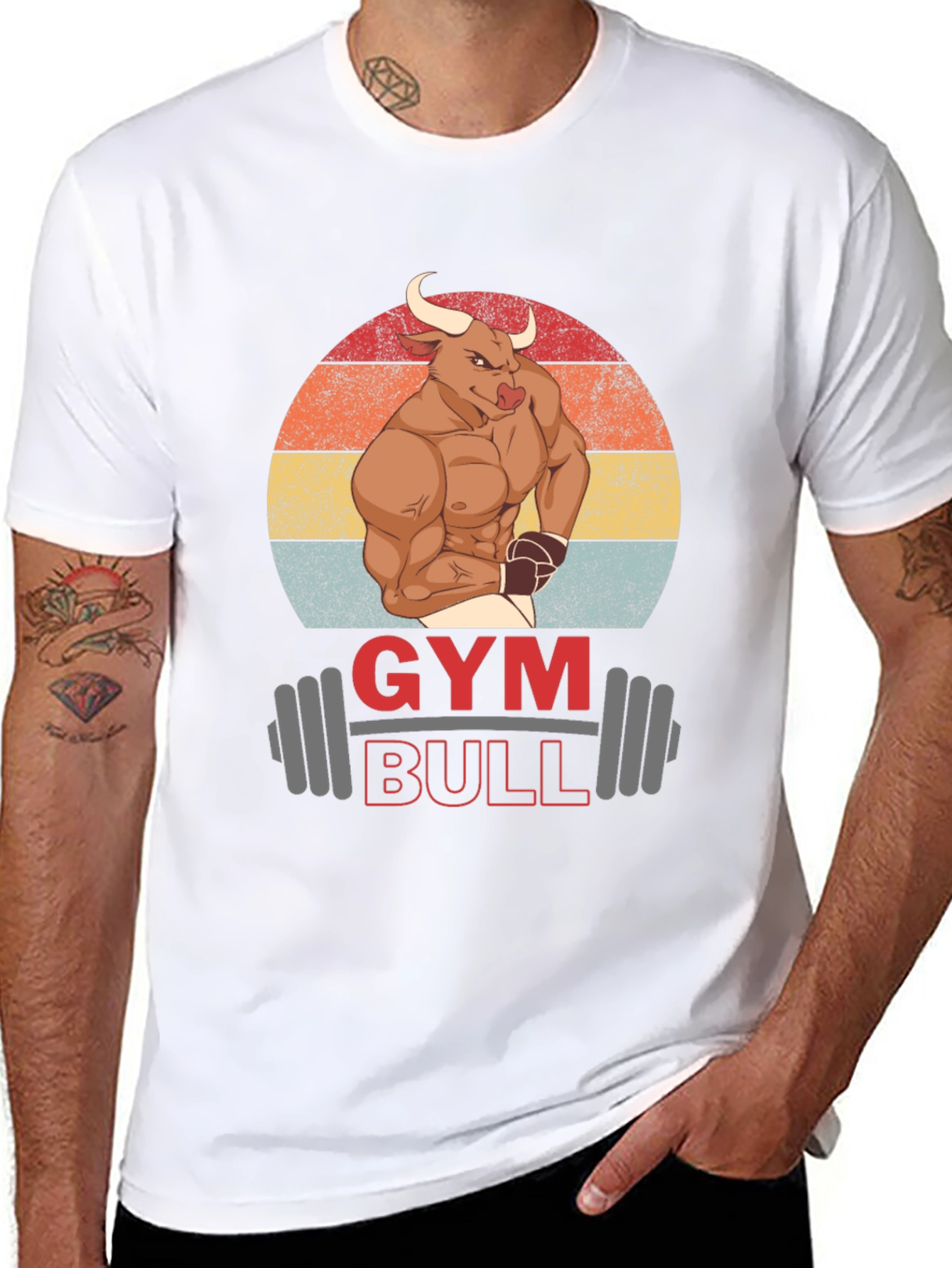 Black Gym Bull Graphic T-Shirt - Muscle & Fitness Tee view 8