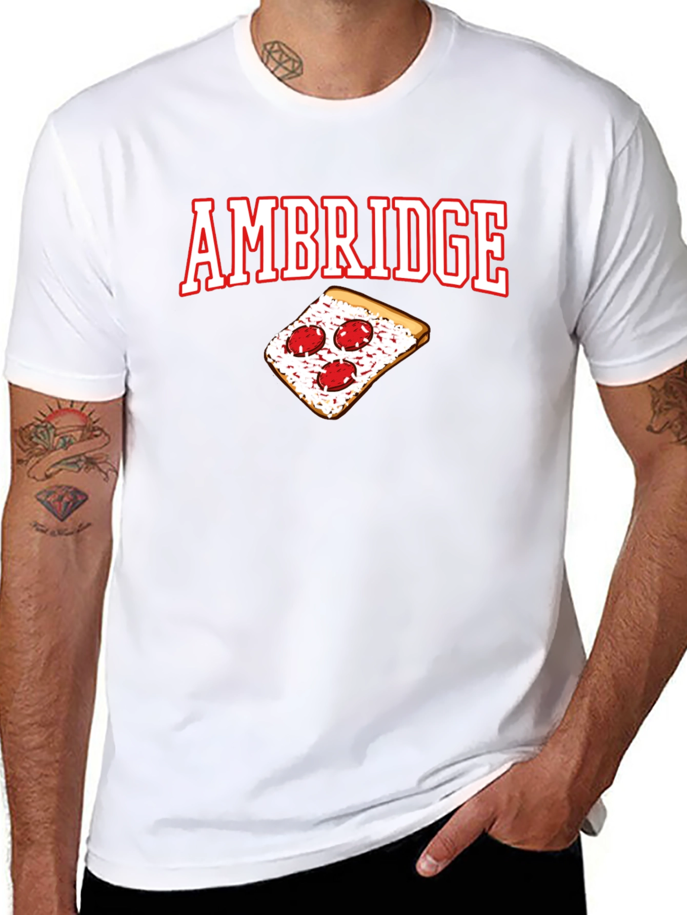 Black Ambridge Pizza T-Shirt - Black Graphic Tee view 8