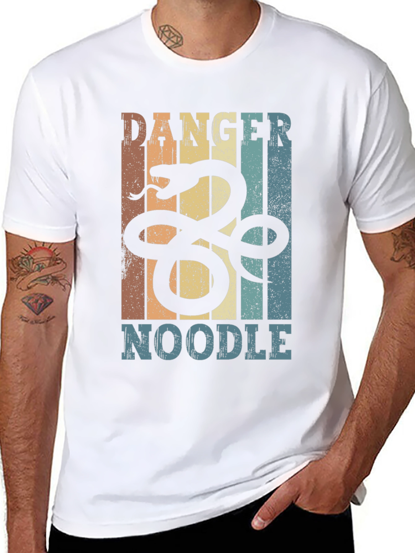 Black Danger Noodle Snake Graphic T-Shirt view 8