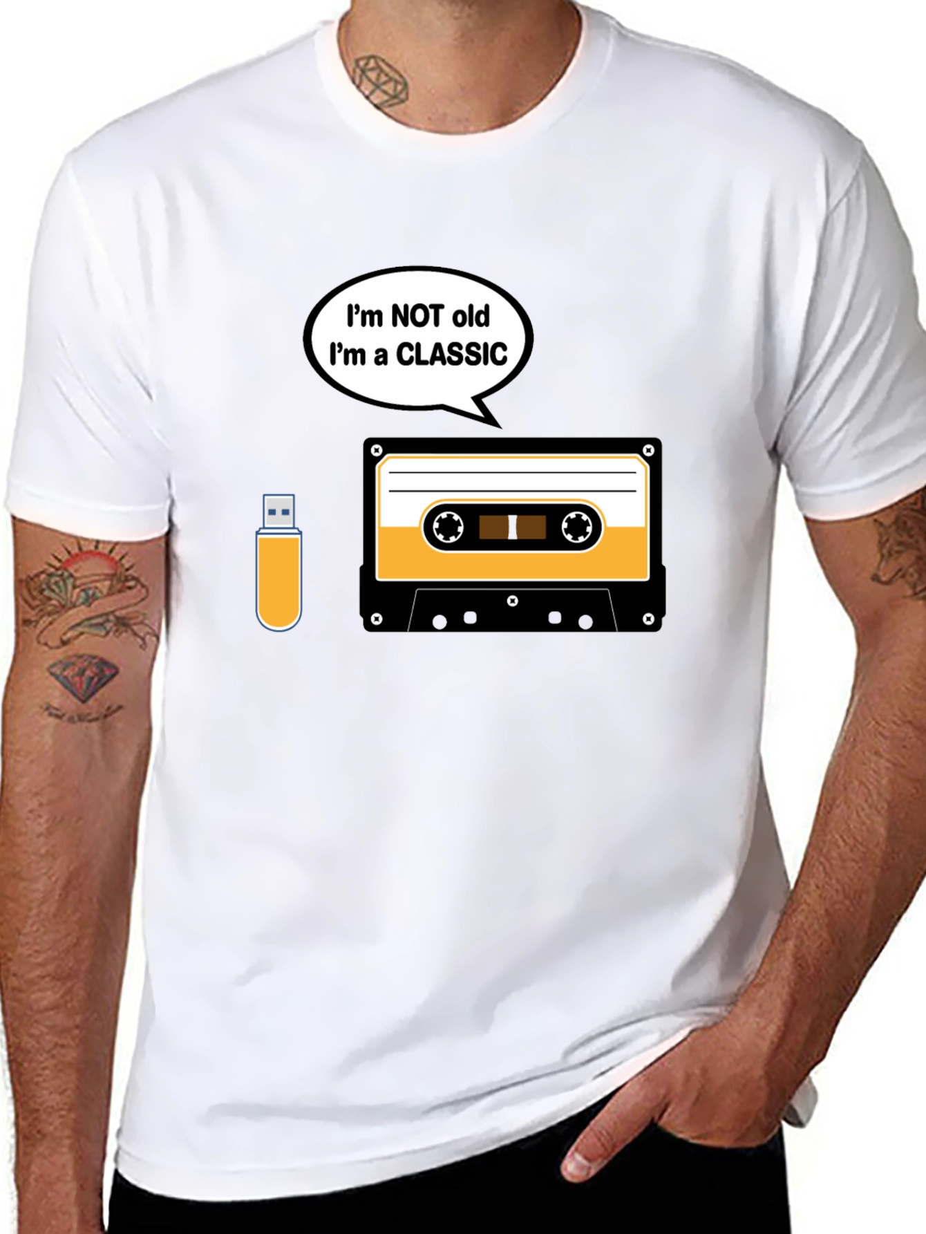 Black Classic Cassette Tape T-Shirt - Retro Music Lover Tee view 8