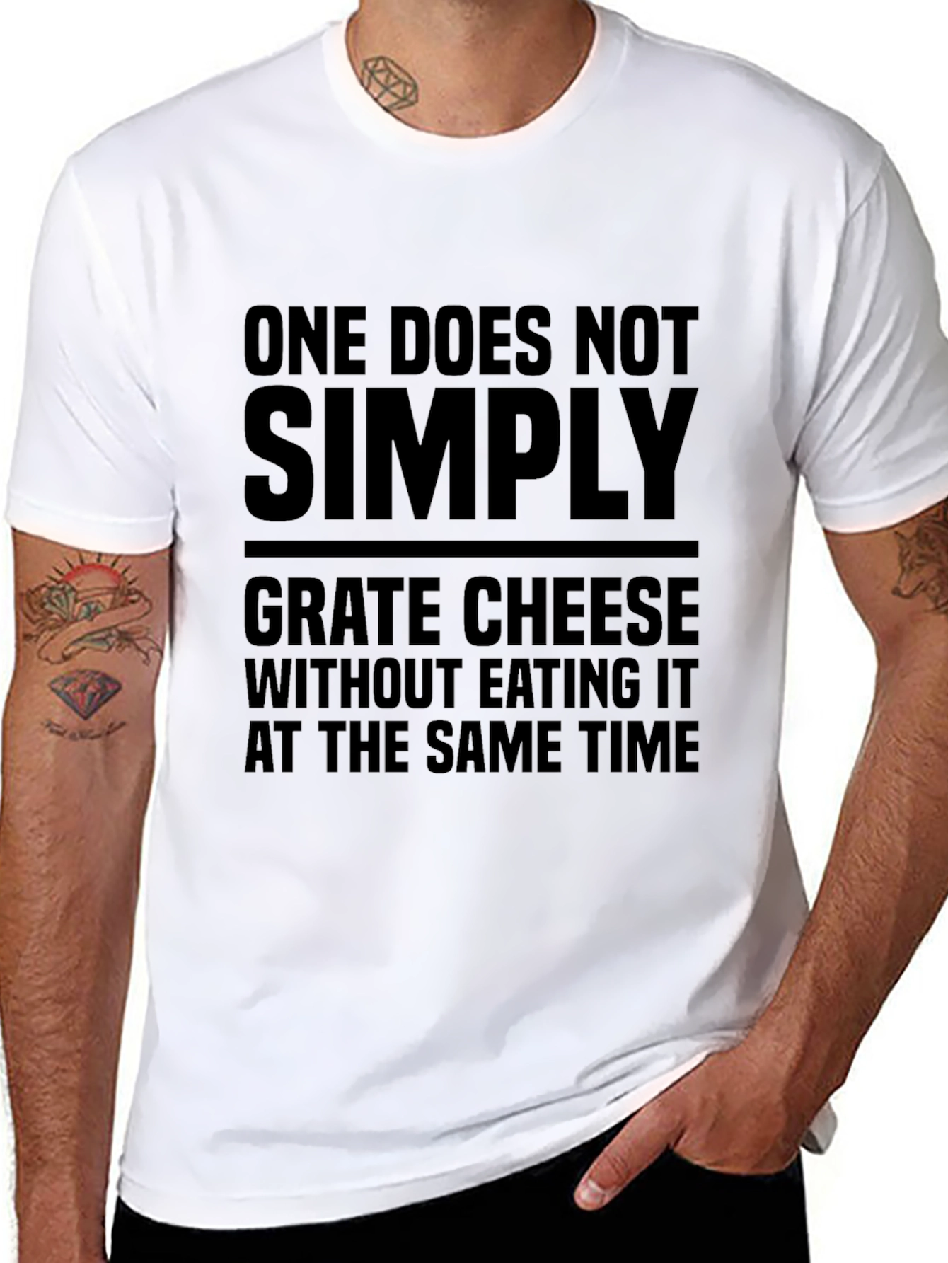 Black One Does Not Simply Grate Cheese T-Shirt view 8