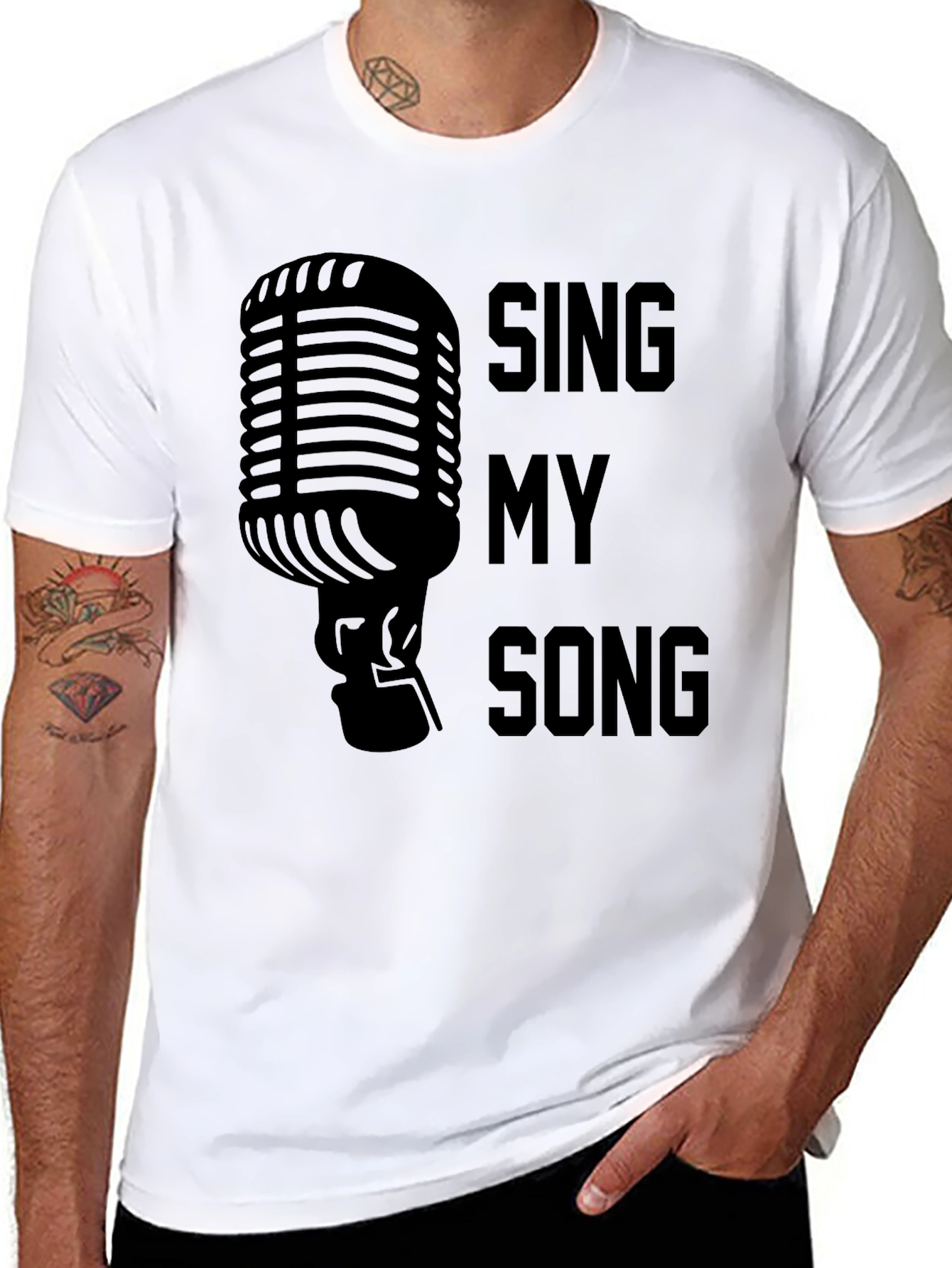 Black Sing My Song Graphic Tee - Black view 8