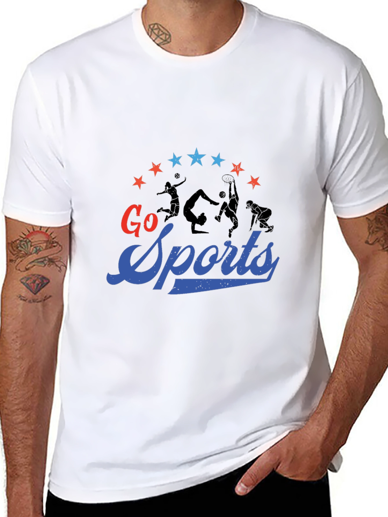 Black Go Sports Graphic Tee - Black Cotton T-Shirt view 8