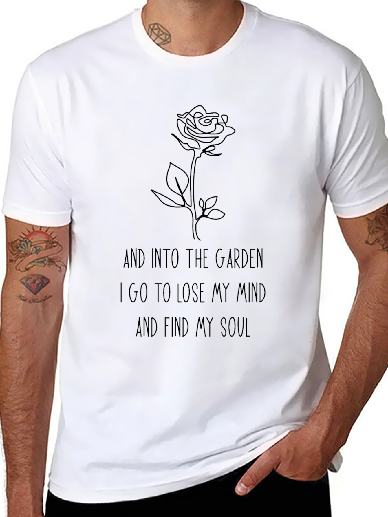Black Garden Soul T-Shirt - Floral Mindful Tee view 8