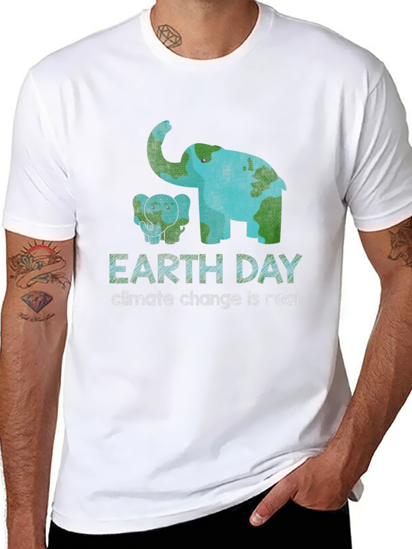 Black Earth Day Climate Change Awareness T-Shirt view 8