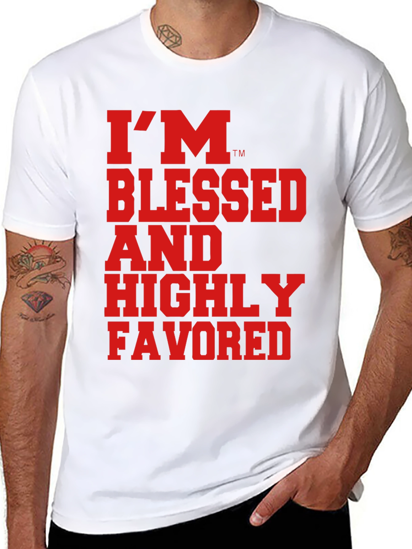 Black Blessed and Highly Favored Graphic Tee - Black view 8
