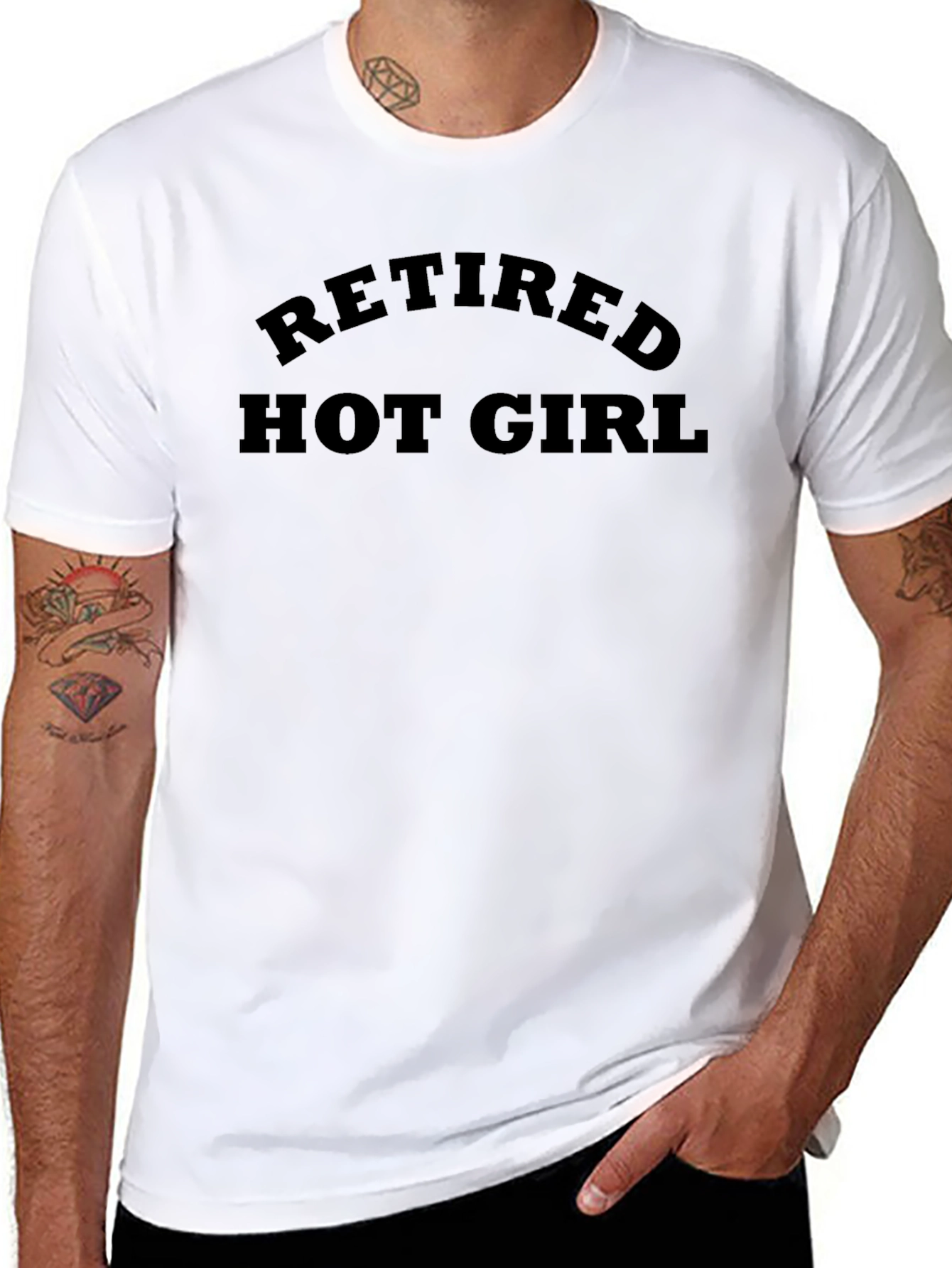 Black Retired Hot Girl Graphic T-Shirt - Bold Statement Tee view 8