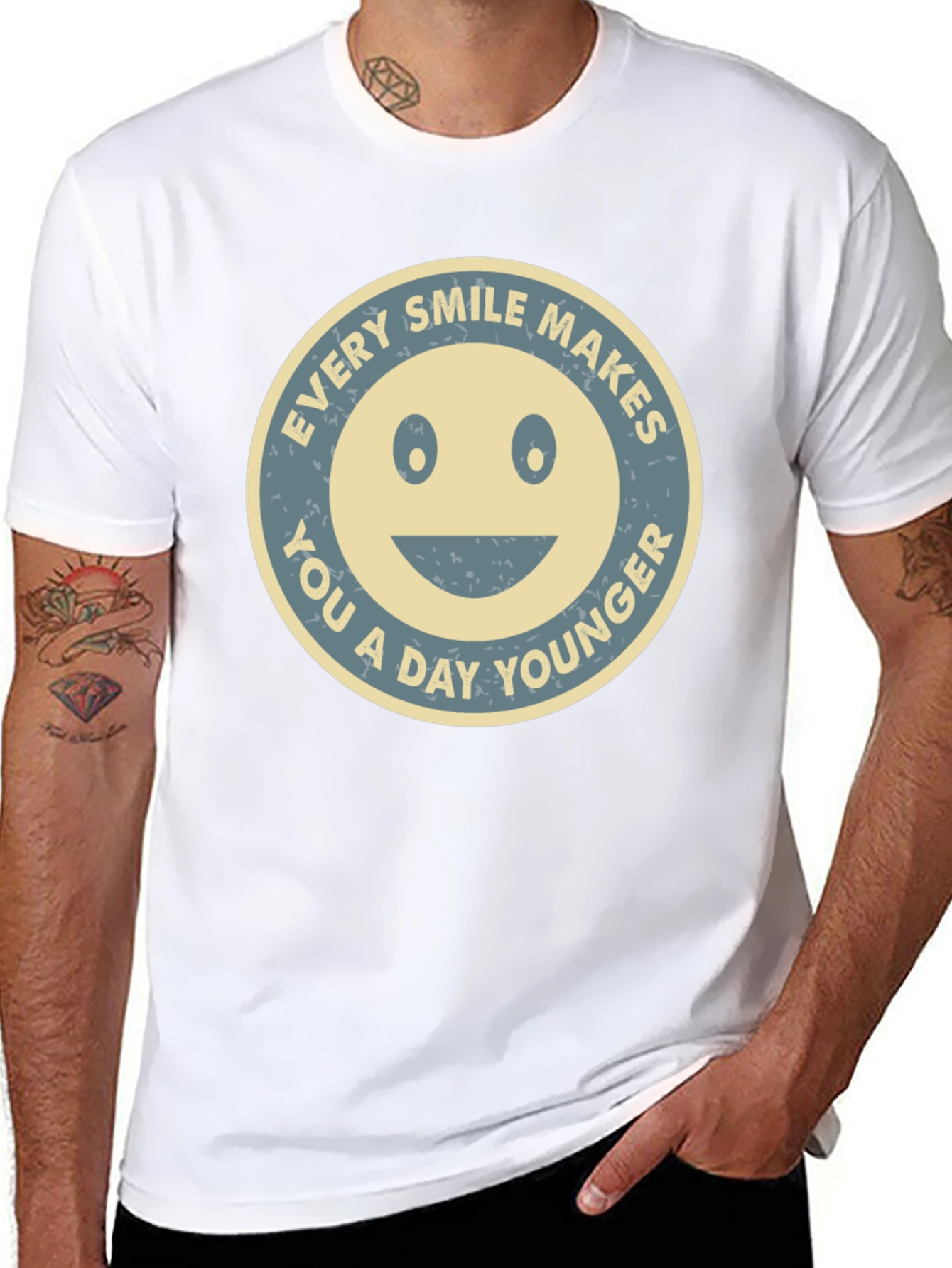 Black Smile Makes You Younger Graphic Tee view 8