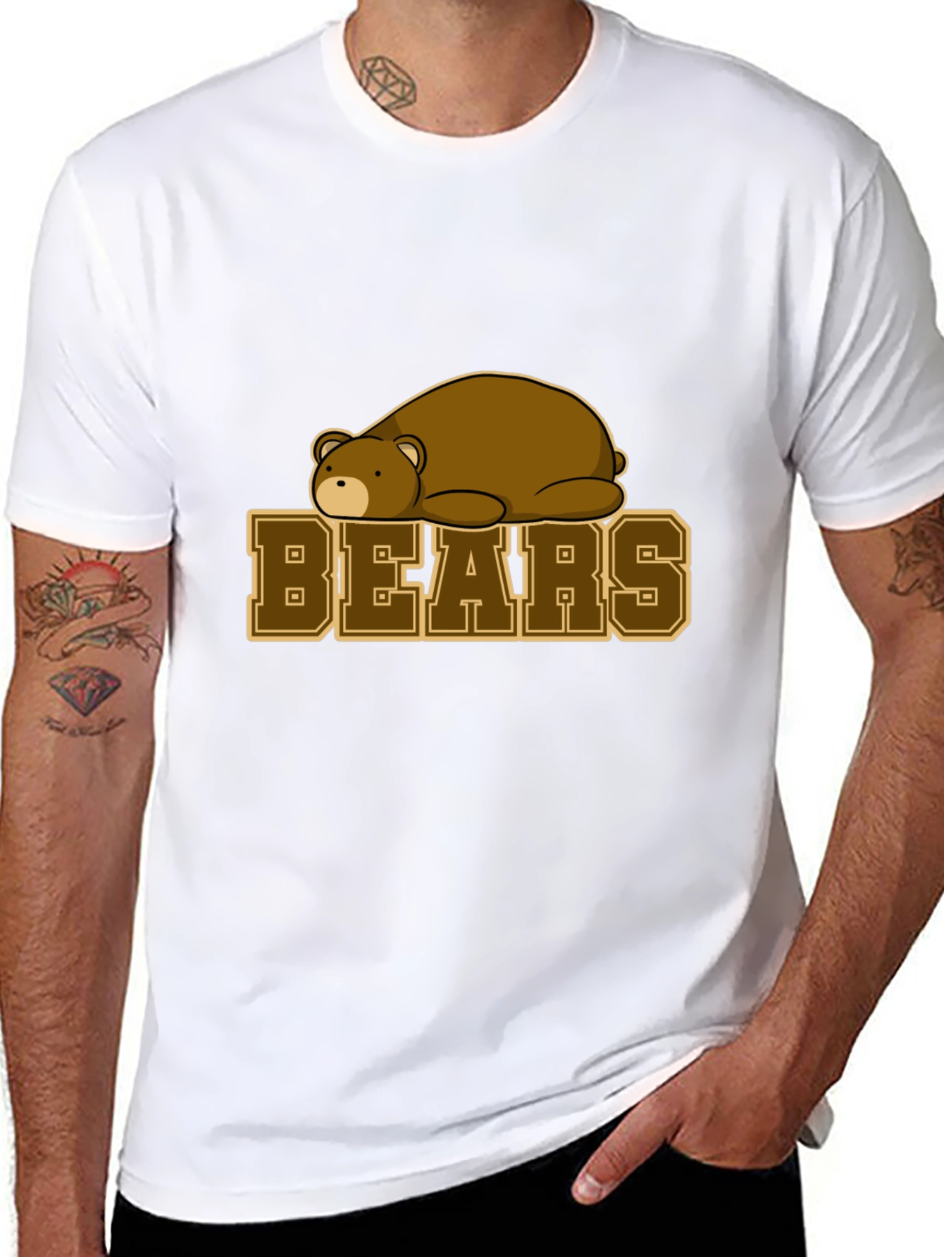 Black Bears Graphic T-Shirt - Black Cotton Tee view 8