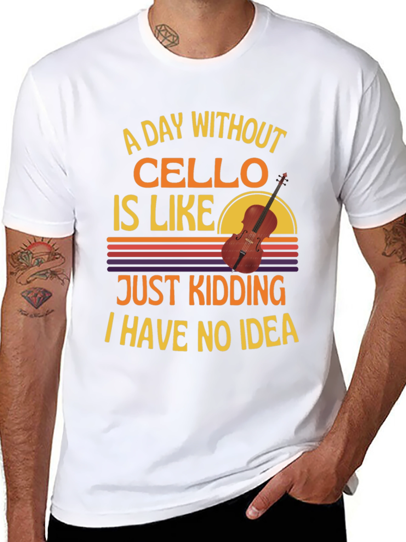 Black Cello Player Graphic T-Shirt view 8
