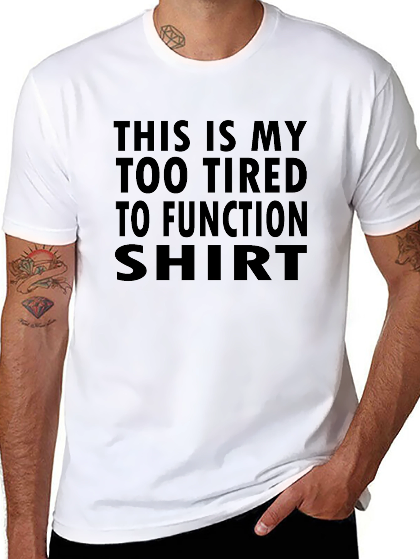 Black Too Tired to Function Graphic T-Shirt view 8