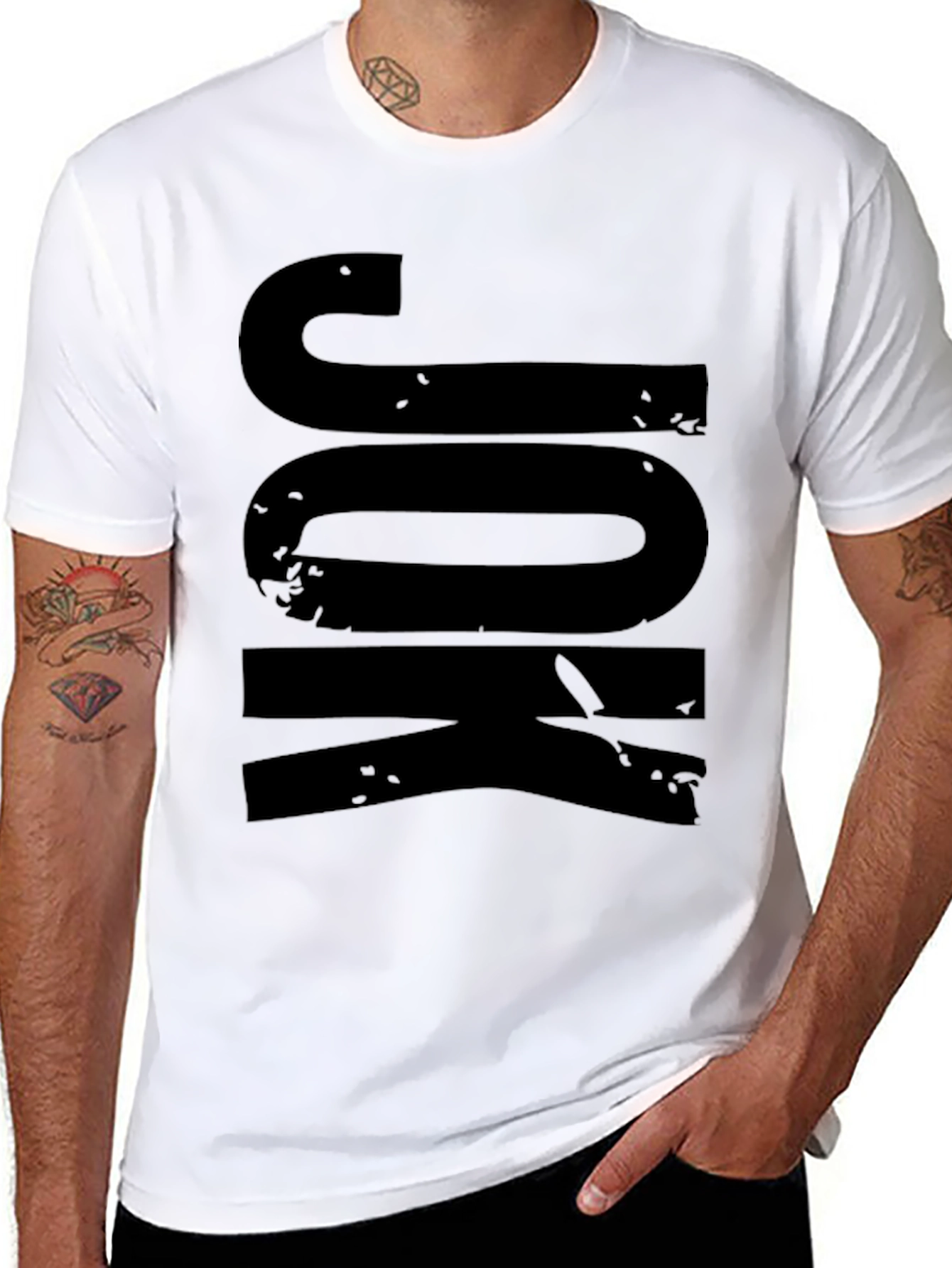 Black JOK Graphic Print Crew Neck T-Shirt view 8