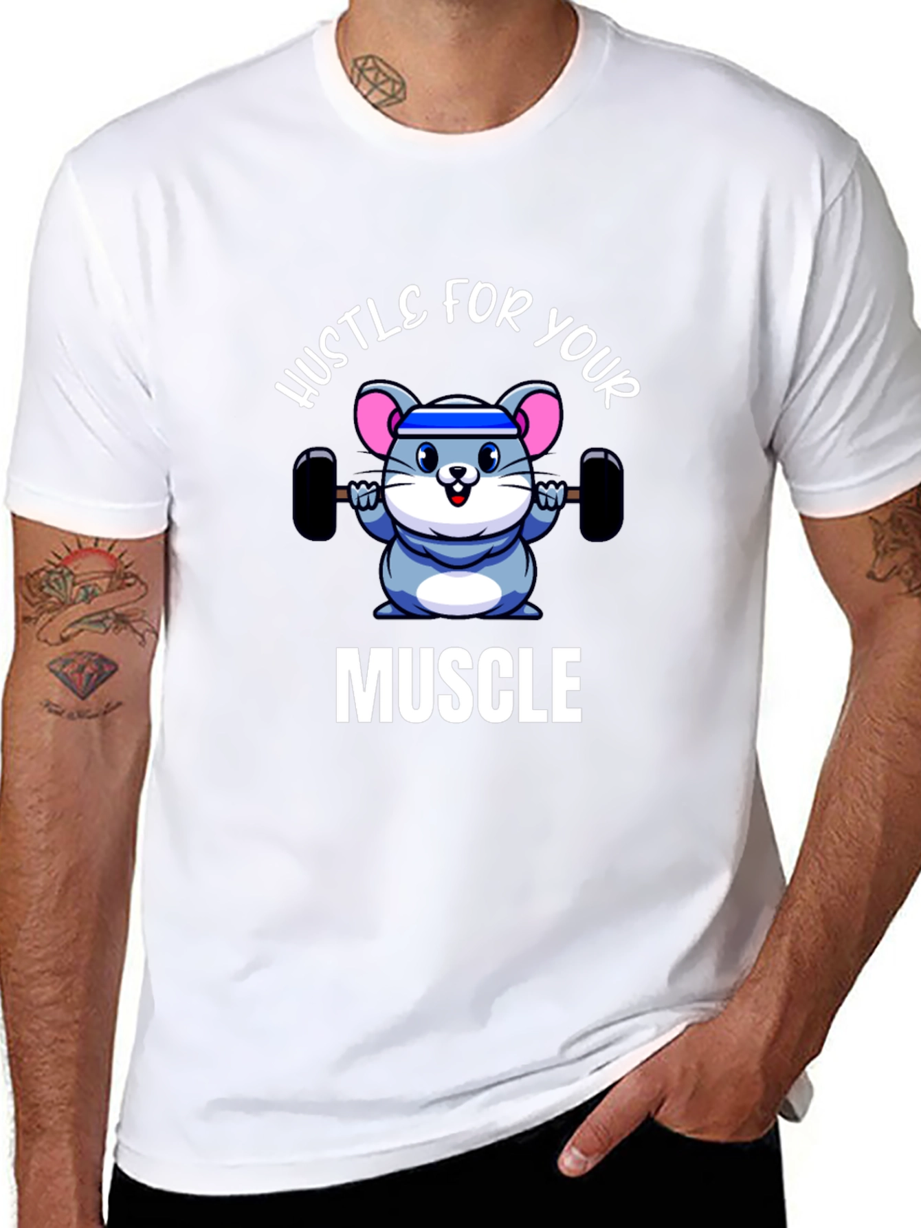 Black Hustle for Your Muscle T-Shirt view 8