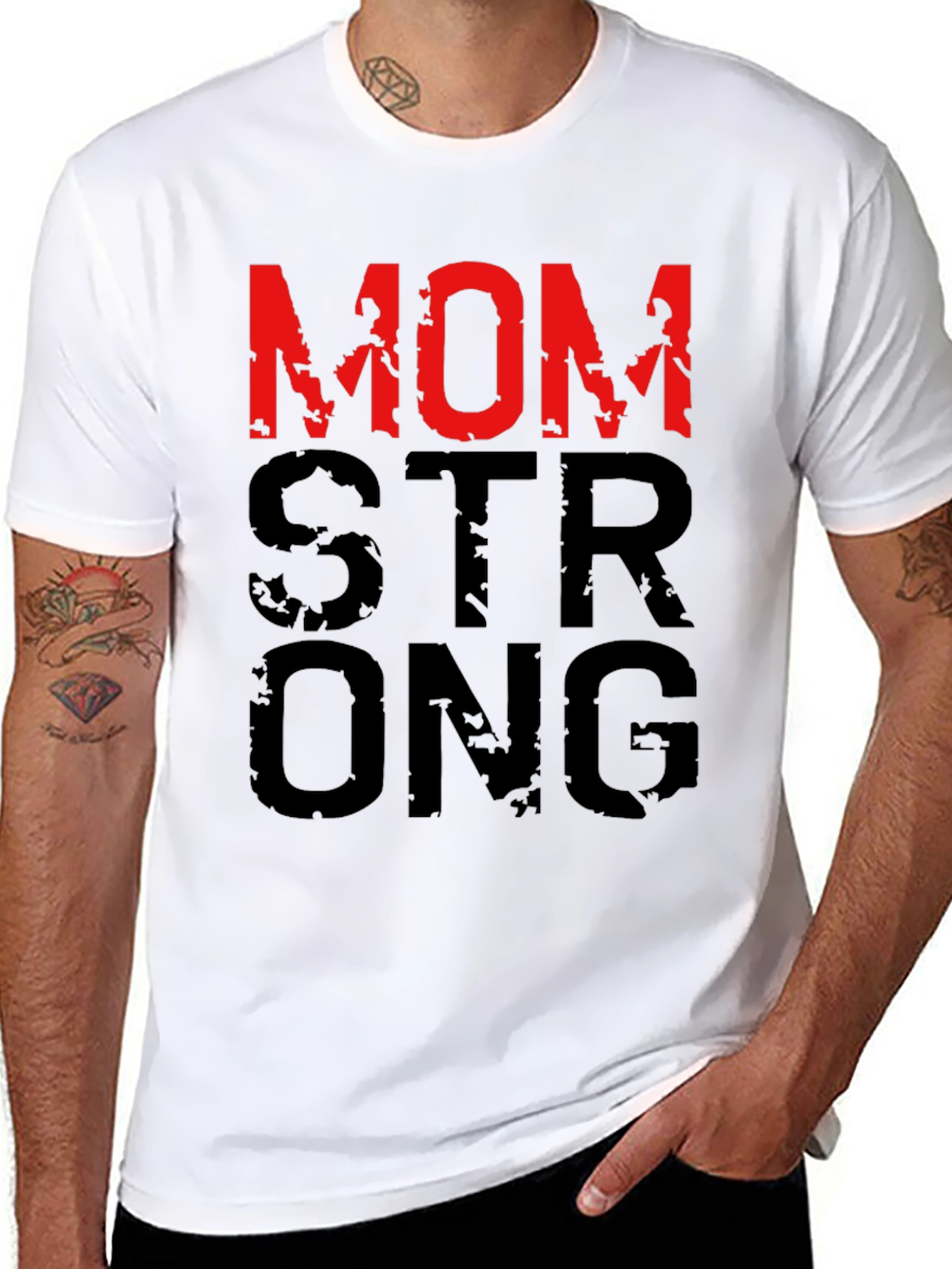 Mom Strong Graphic T-Shirt - Black - 8