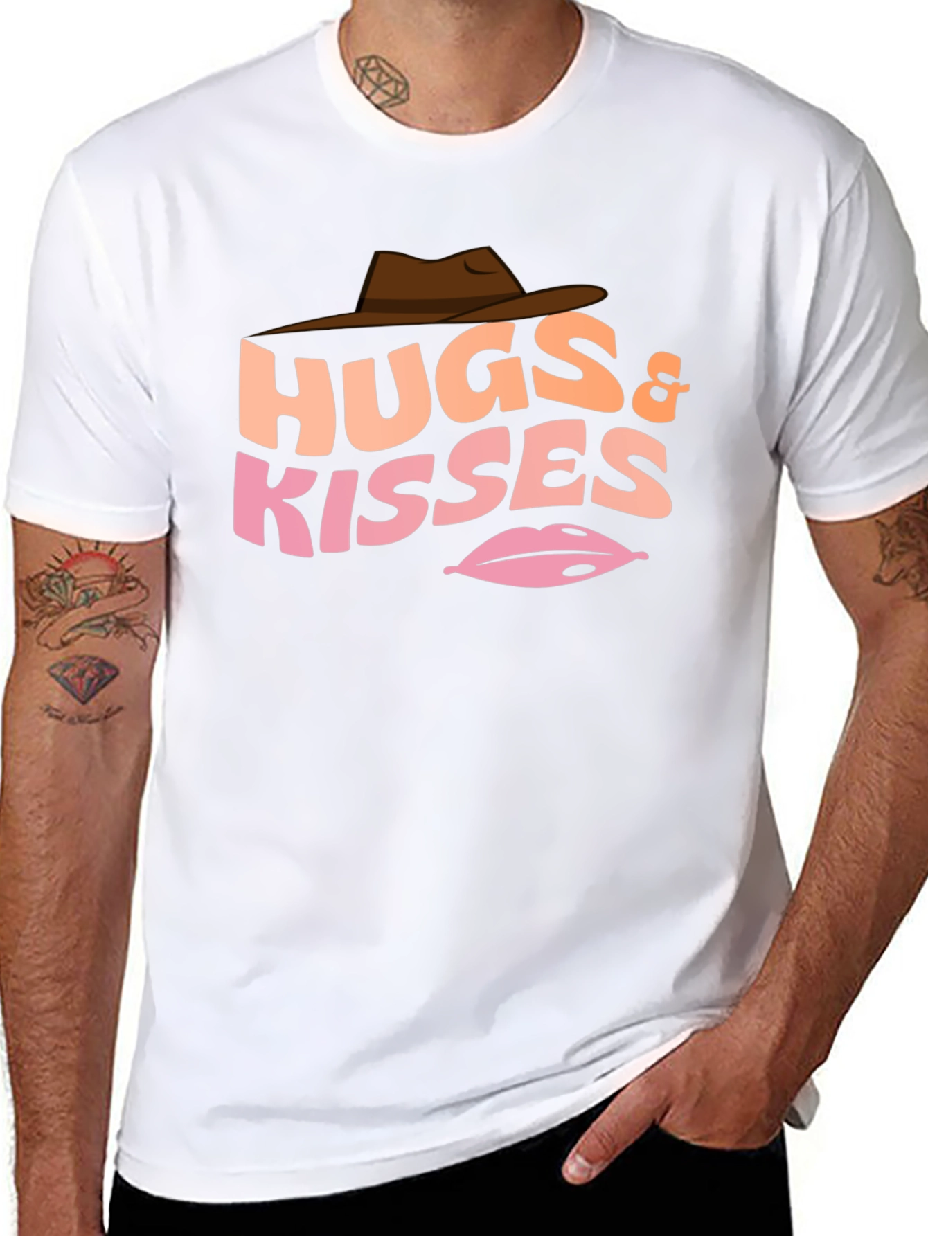 Black Hugs & Kisses Graphic T-Shirt - Western Style view 8